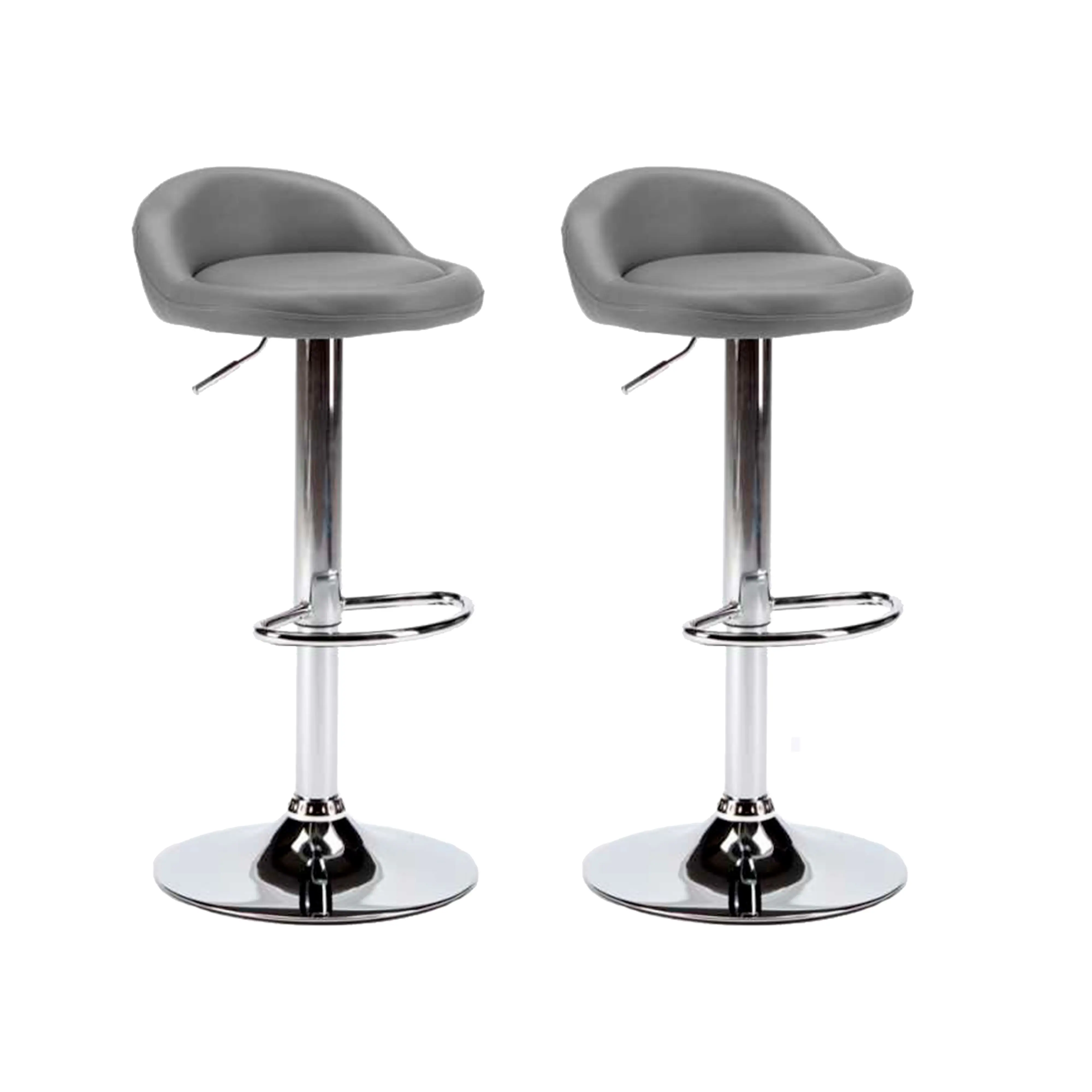 2 Sgabelli da Bar Cucina Sedia in Ecopelle con Schienale, Sgabello Girevole Ed Altezza Regolabile con Poggiapiedi per Casa, Design Elegante Moderno