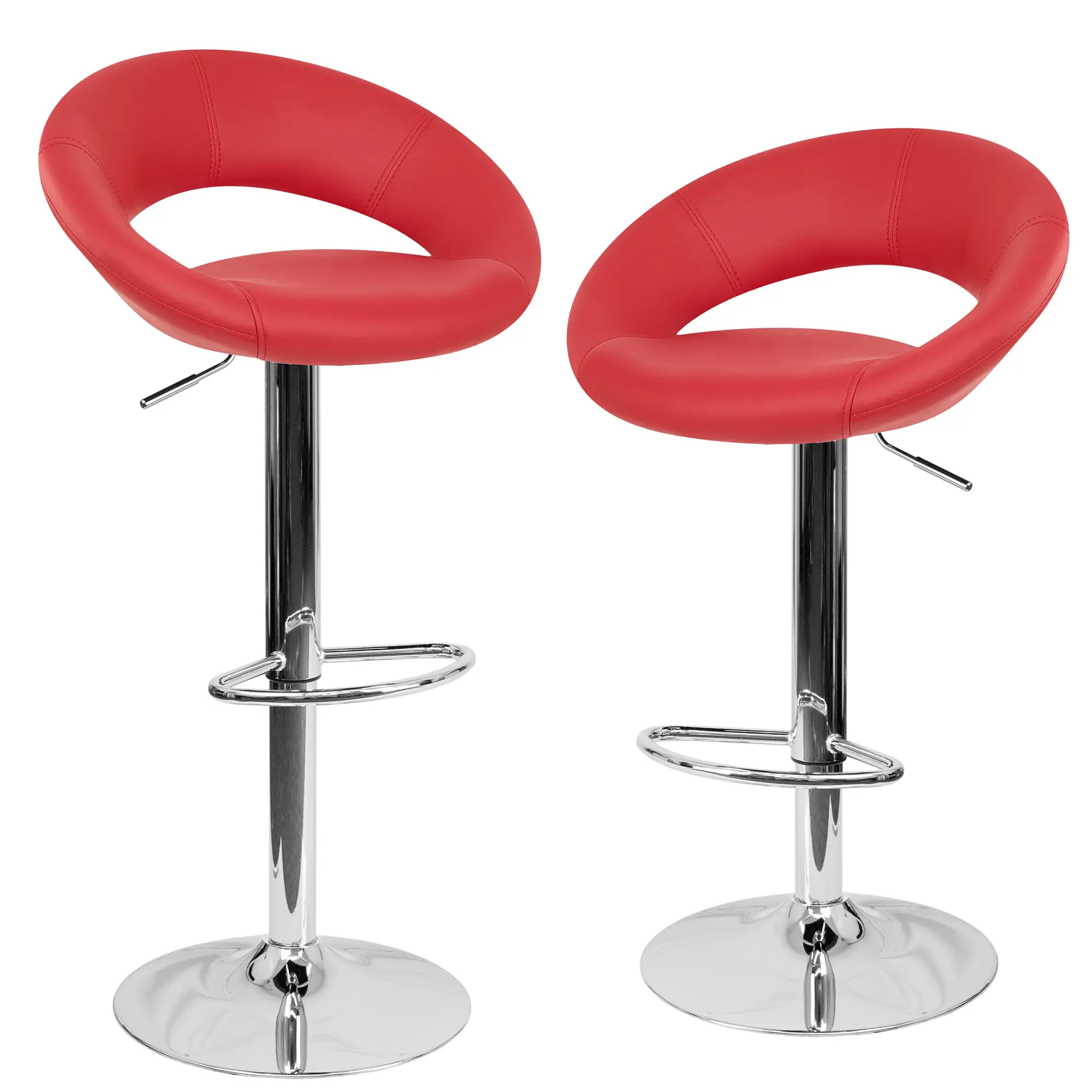 2 Sgabelli Dresda da Bar Cucina Sedia in Ecopelle con Schienale, Sgabello Girevole Ed Altezza Regolabile con Poggiapiedi per Casa, Design Elegante Moderno