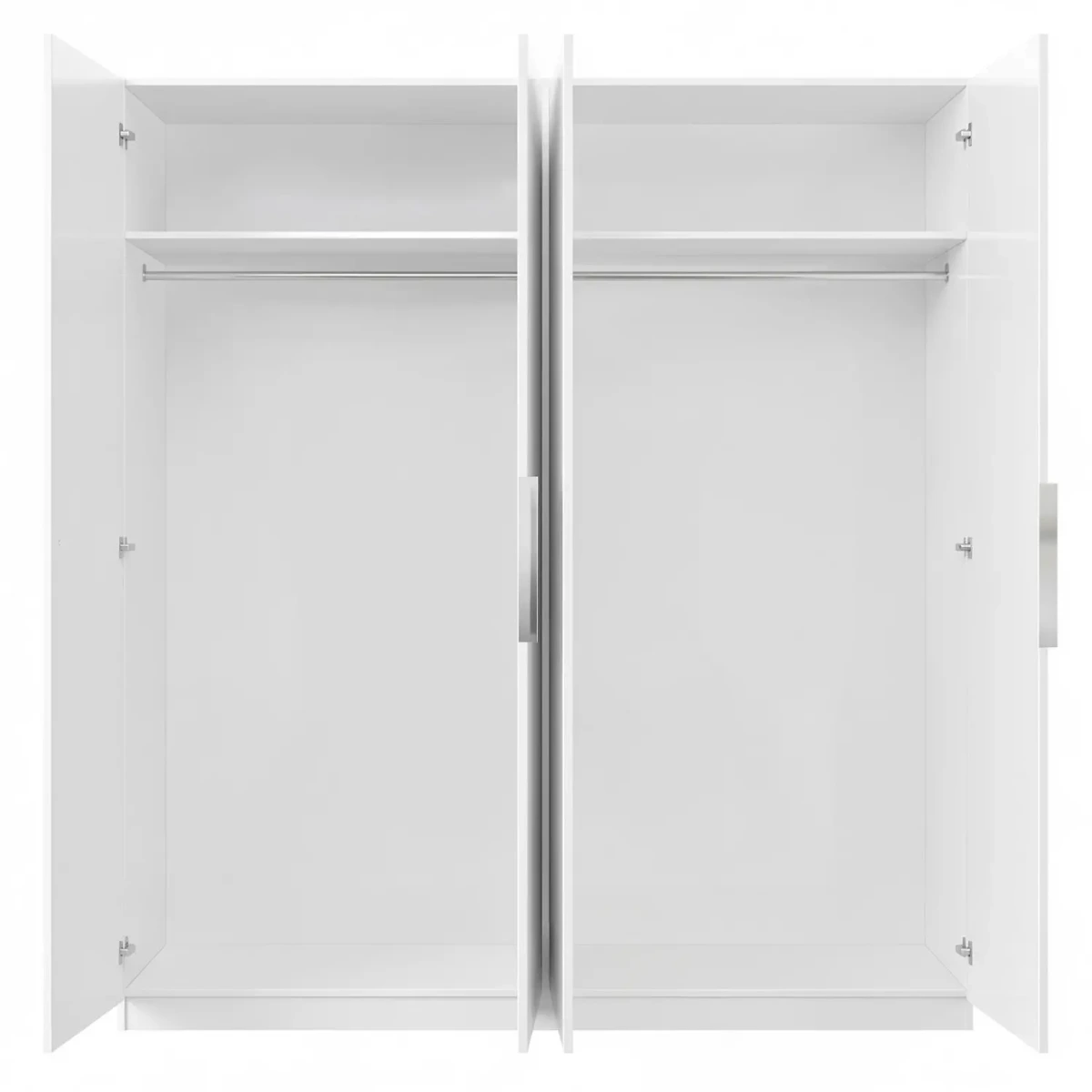 Armadio a 4 Ante Battenti con 2 Barre Appendiabiti e Ripiano interno Guardaroba Moderno per Camera da Letto Cabina Armadio Stanza Ospiti Design Moderno Minimal 180 x 200 x 52 Cm