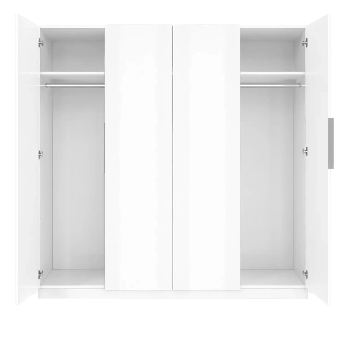 Armadio a 4 Ante Battenti con 2 Barre Appendiabiti e Ripiano interno Guardaroba Moderno per Camera da Letto Cabina Armadio Stanza Ospiti Design Moderno Minimal 180 x 200 x 52 Cm