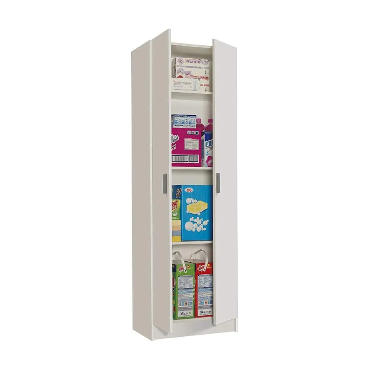 armadio-armadietto-multiuso-a-colonna-2-ante-battenti-e-4-ripiani-cardinero-salvaspazio-ideale-per-cantina-camera-garage-ripostiglio-dispensa-cucina-in-legno-585-x-180-x-38-cm-colore-bianco-439340