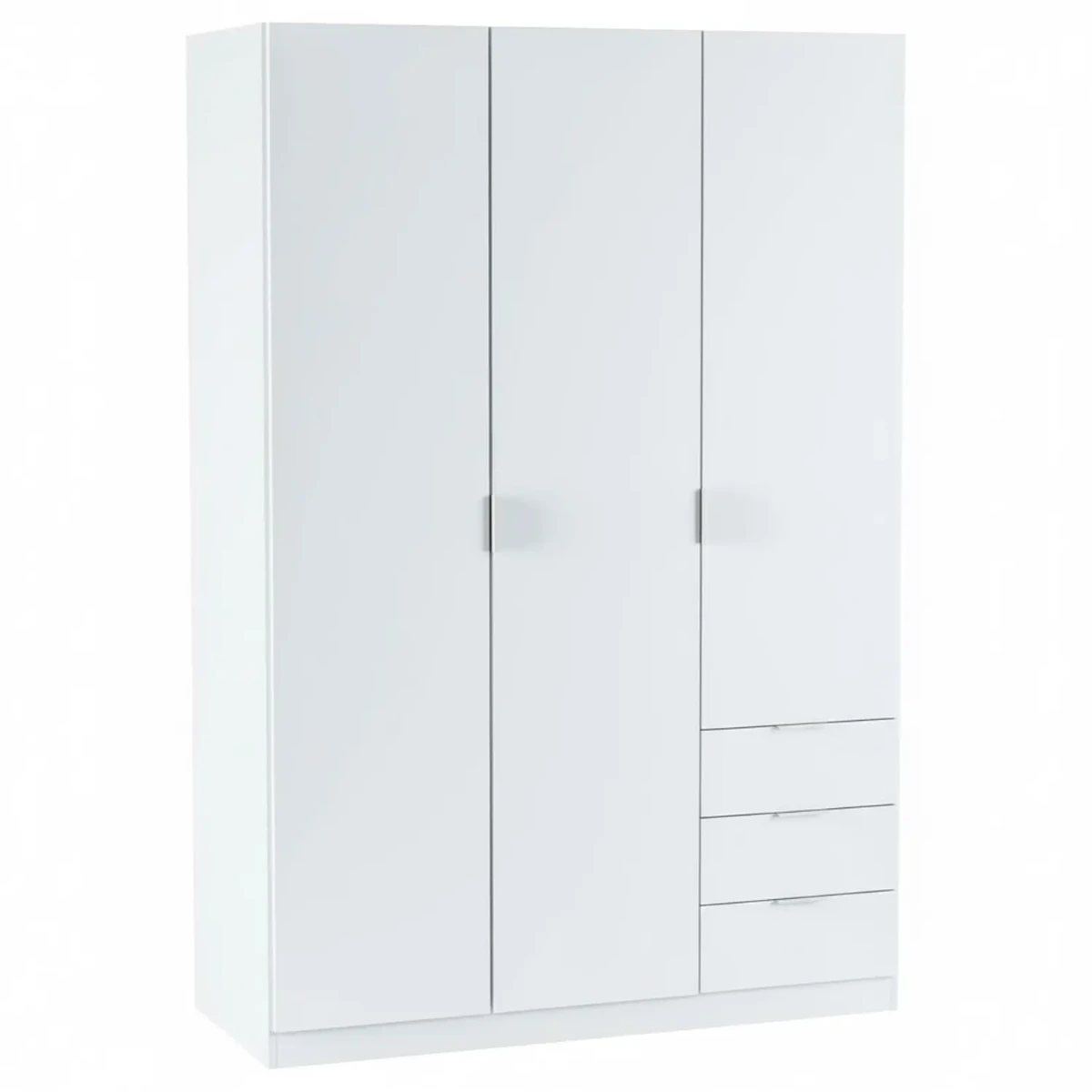 Armadio con 3 Ante Battenti e 3 Cassetti Armadietto con Asta Appendi Abiti e 3 Ripiani Ideale per Camera da Letto Soggiorno Salone Ingresso Design Moderno Lancaster 180x121x52 Cm