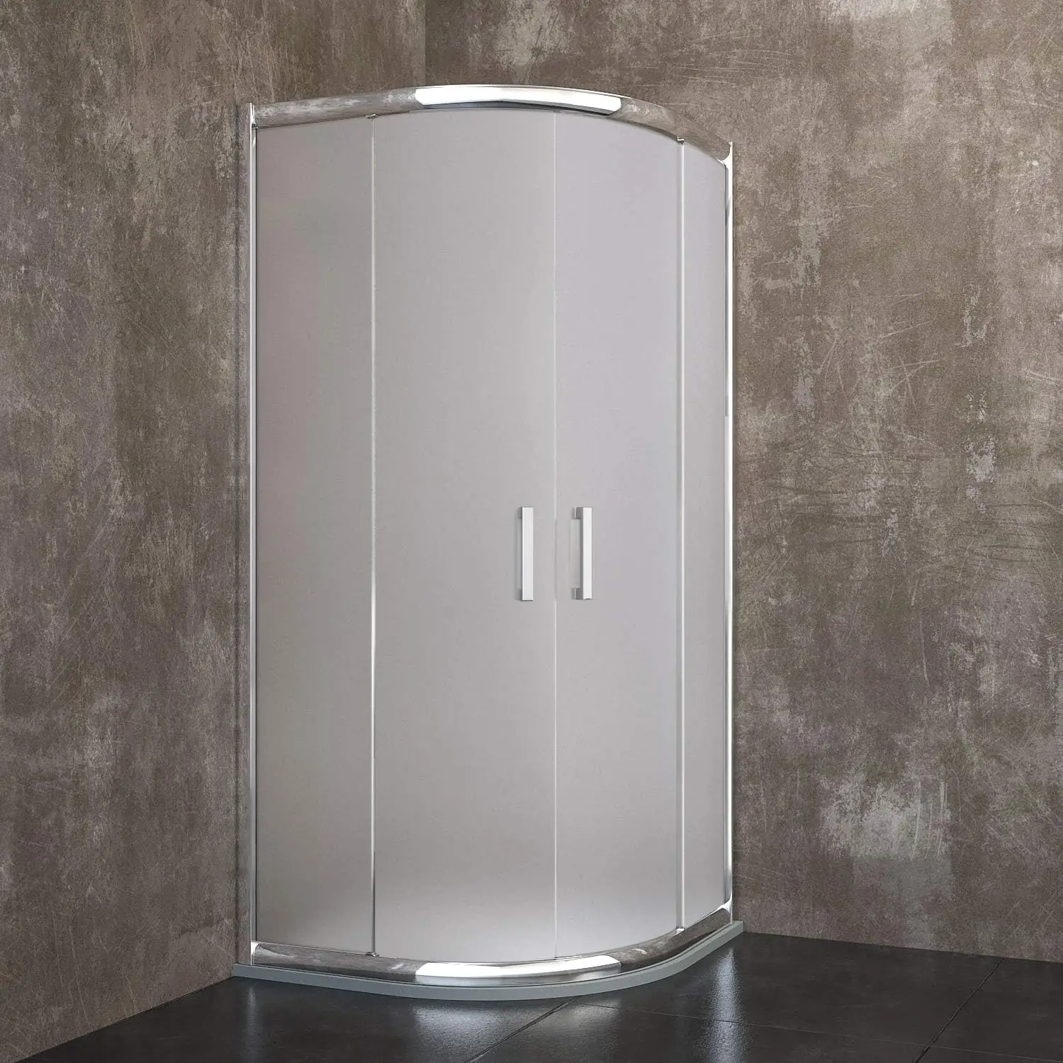box-doccia-semicircolare-in-cristallo-temperato-satinato-opaco-da-6-mm-con-porte-ante-scorrevoli-195-cm-h-struttura-alluminio-anodizzato-maniglie-in-acciaio-cromato-design-montreal-70-x-70-cm-190148-1