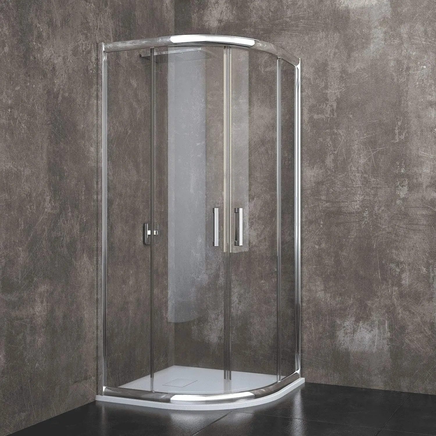 box-doccia-semicircolare-in-cristallo-temperato-trasparente-da-6-mm-con-porte-ante-scorrevoli-195-cm-h-struttura-alluminio-anodizzato-maniglie-in-acciaio-cromato-design-locarno-100-x-100-cm-190149-1