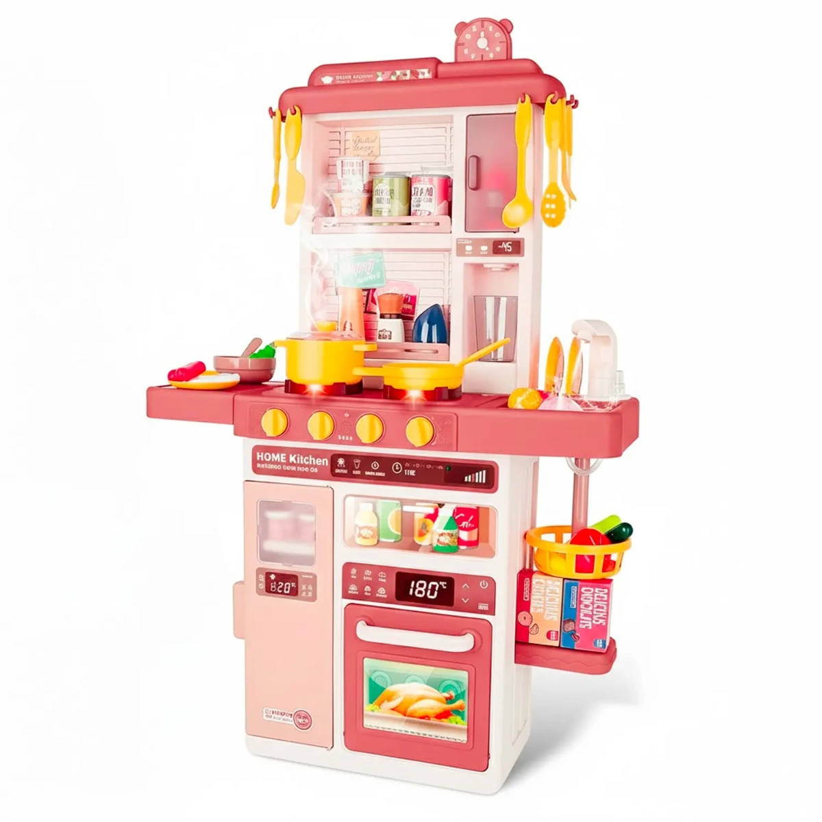 Cucina Giocattolo Bambini con Luci e Suoni Realistici Rubinetto con Riciclo Acqua Forno e Fornelli Apribili 50 Accessori inclusi Gioco Educativo per Bambini Dai 3–8 Anni