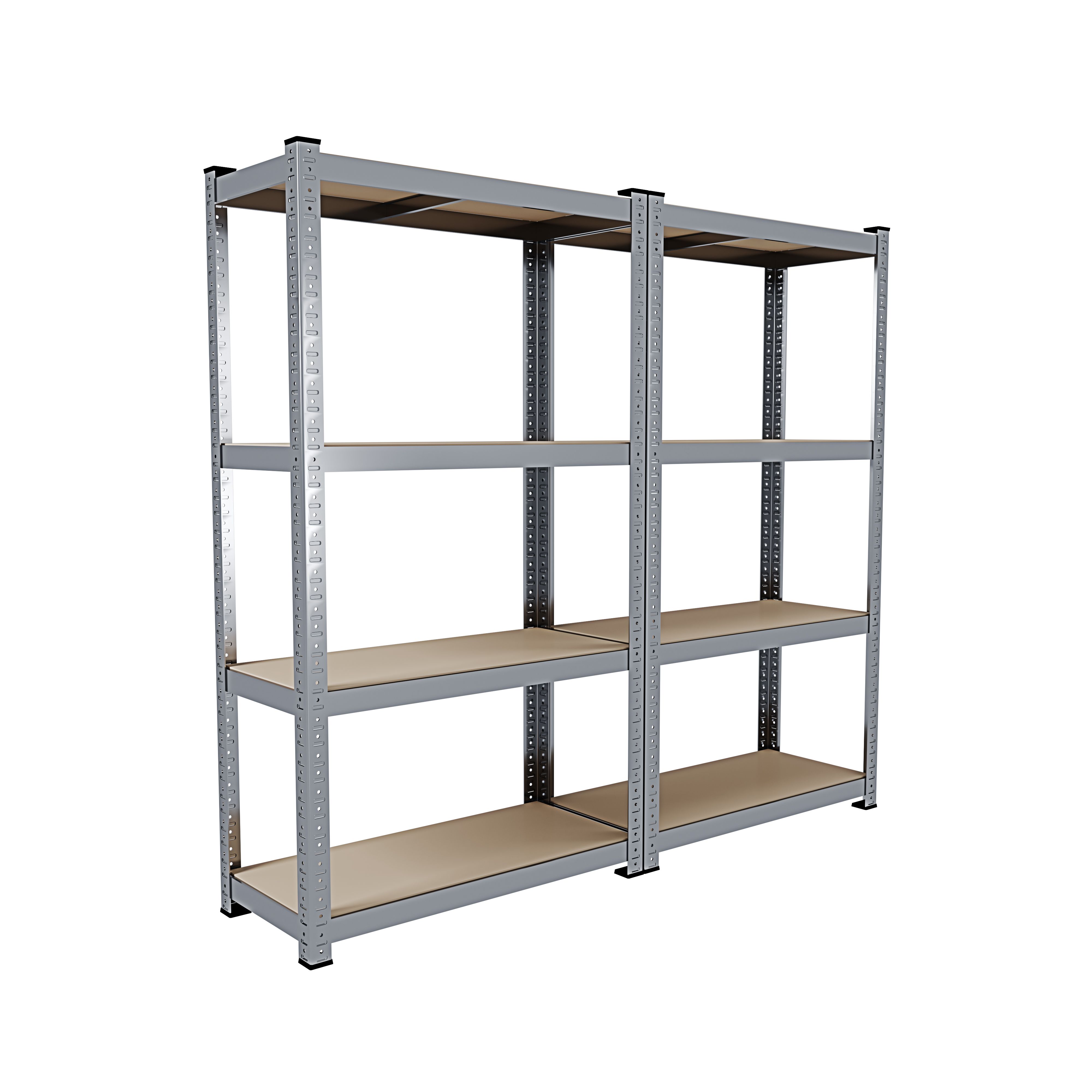 2 Scaffali In Metallo E MDF Scaffale Ad Alta Portata Fino a 700 kg Con 4 Ripiani Regolabili Ideale Per Garage Officina Cantina Capannone Magazzino