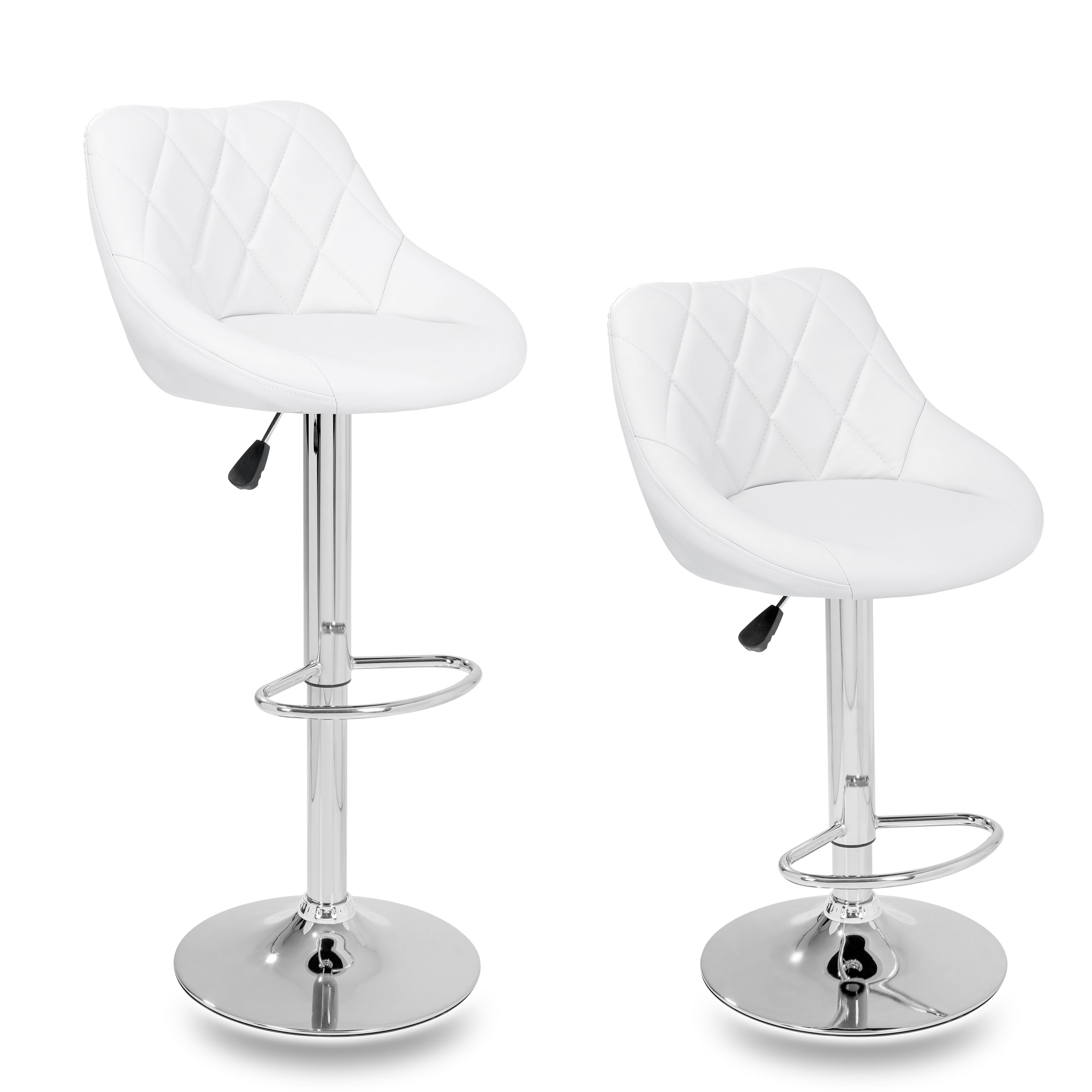 2 Sgabelli da Bar Cucina Sedia in Ecopelle con Schienale Alto, Sgabello Girevole Ed Altezza Regolabile con Poggiapiedi per Casa, Design Elegante Moderno