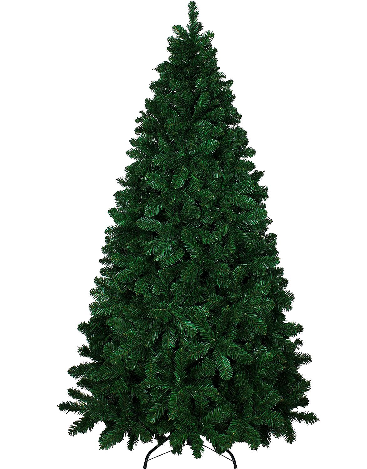 Albero Natale Artificiale Effetto Realistico Ampia Chioma Montaggio Rapido Facile Foglia Doppia Colorazione PVC Abete Natalizio Base Metallo
