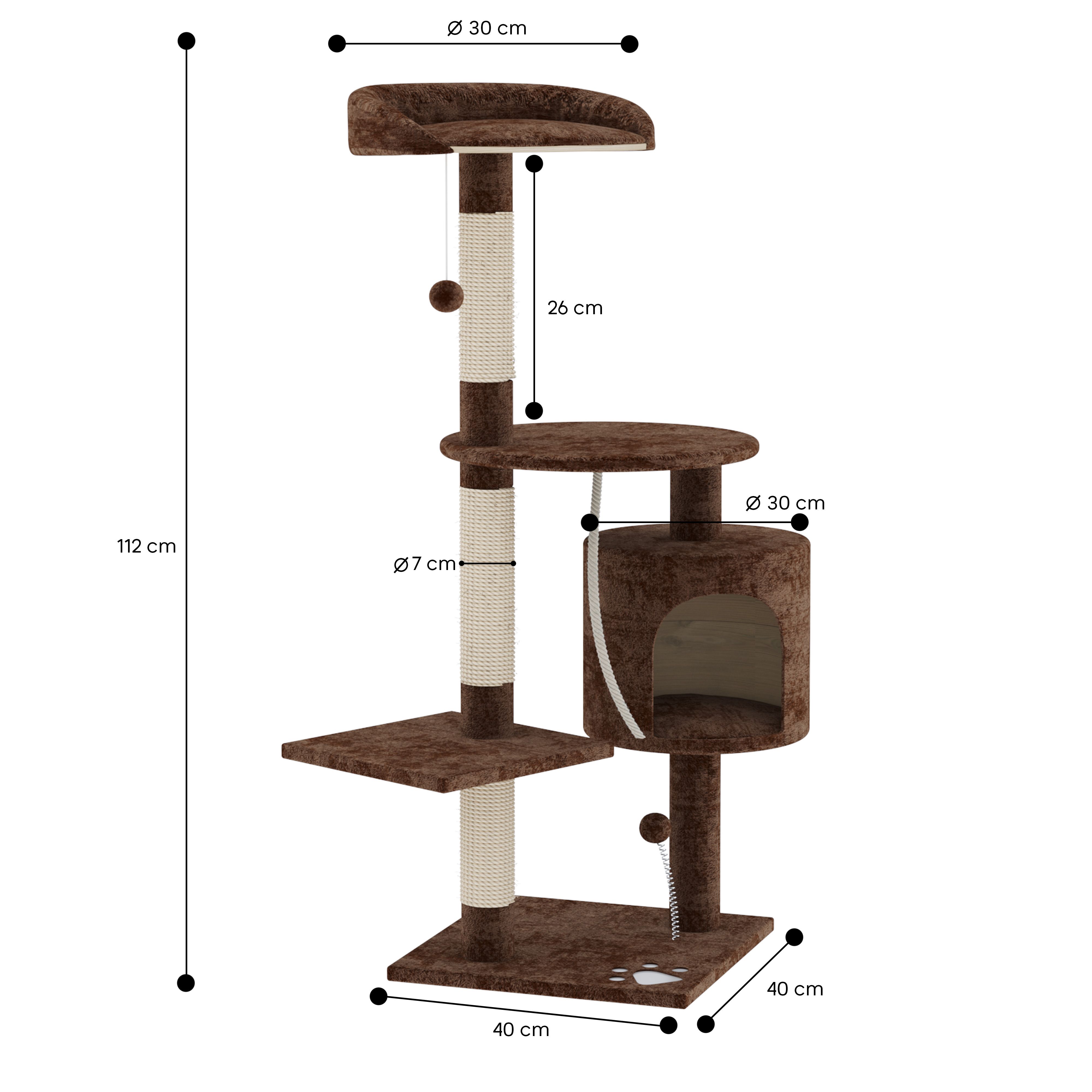 Albero Gatto Graffiatoio Cuccia Giocattolo Parco Giochi Tiragraffi Sisal Naturale