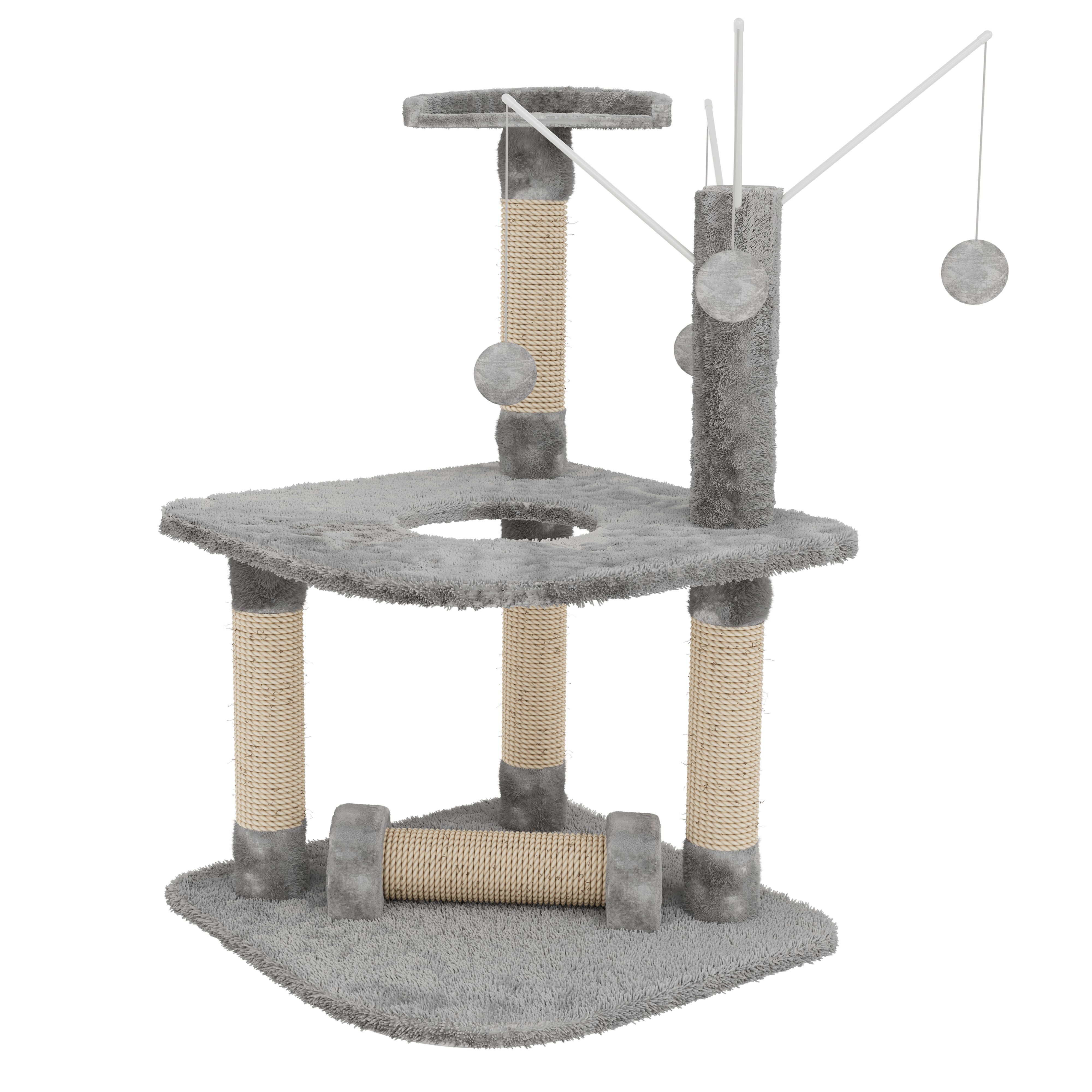 Albero Gatto Graffiatoio Cuccia Giocattolo Parco Giochi Tiragraffi Sisal Ginger