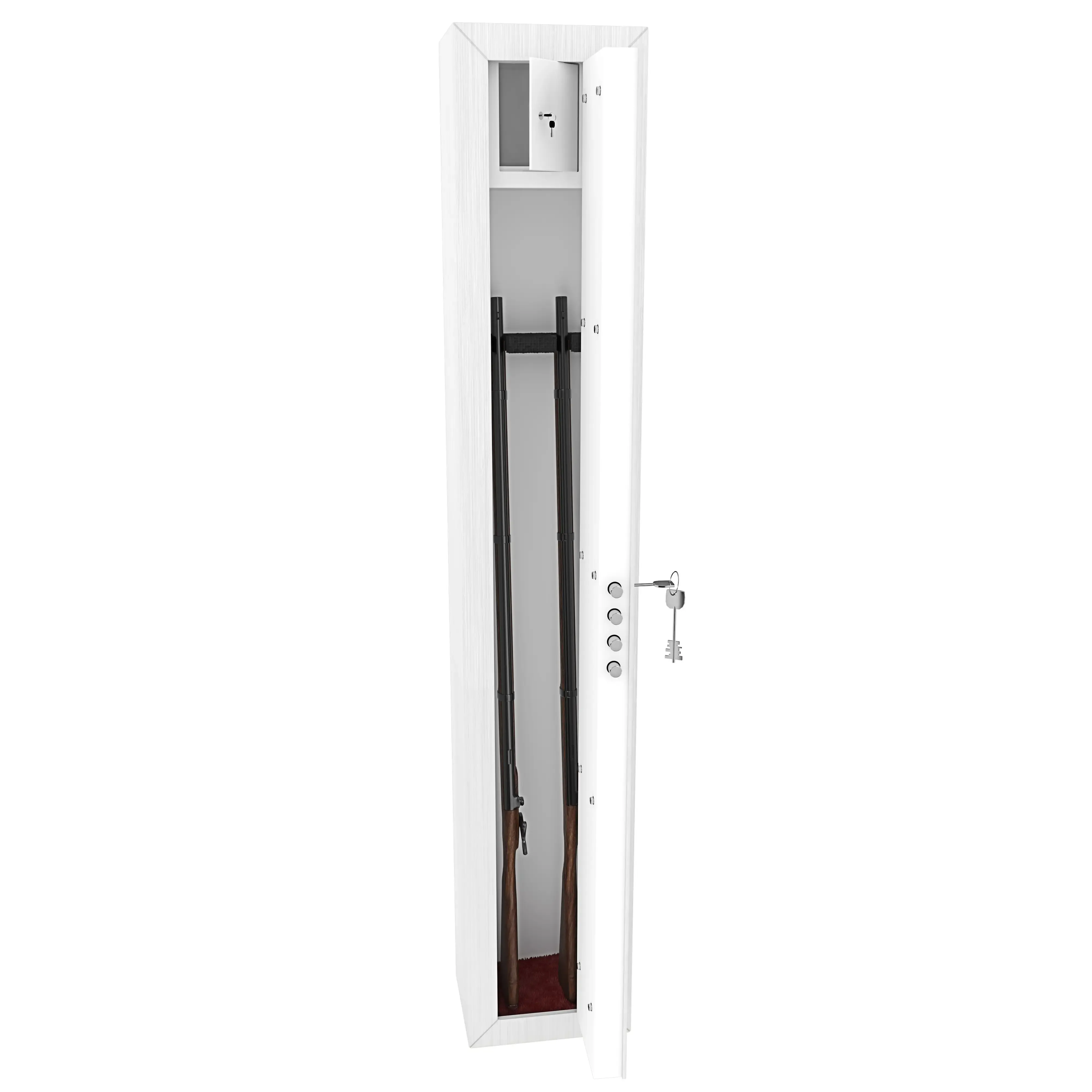 armadio-portafucili-armi-blindato-fuciliera-in-acciaio-con-cassetto-tesoretto-con-serratura-e-chiave-a-doppia-mappa-cassaforte-sicura-denton-colore-bianco-effetto-legno-145-x-25-x-20-cm-2-posti-191182-1