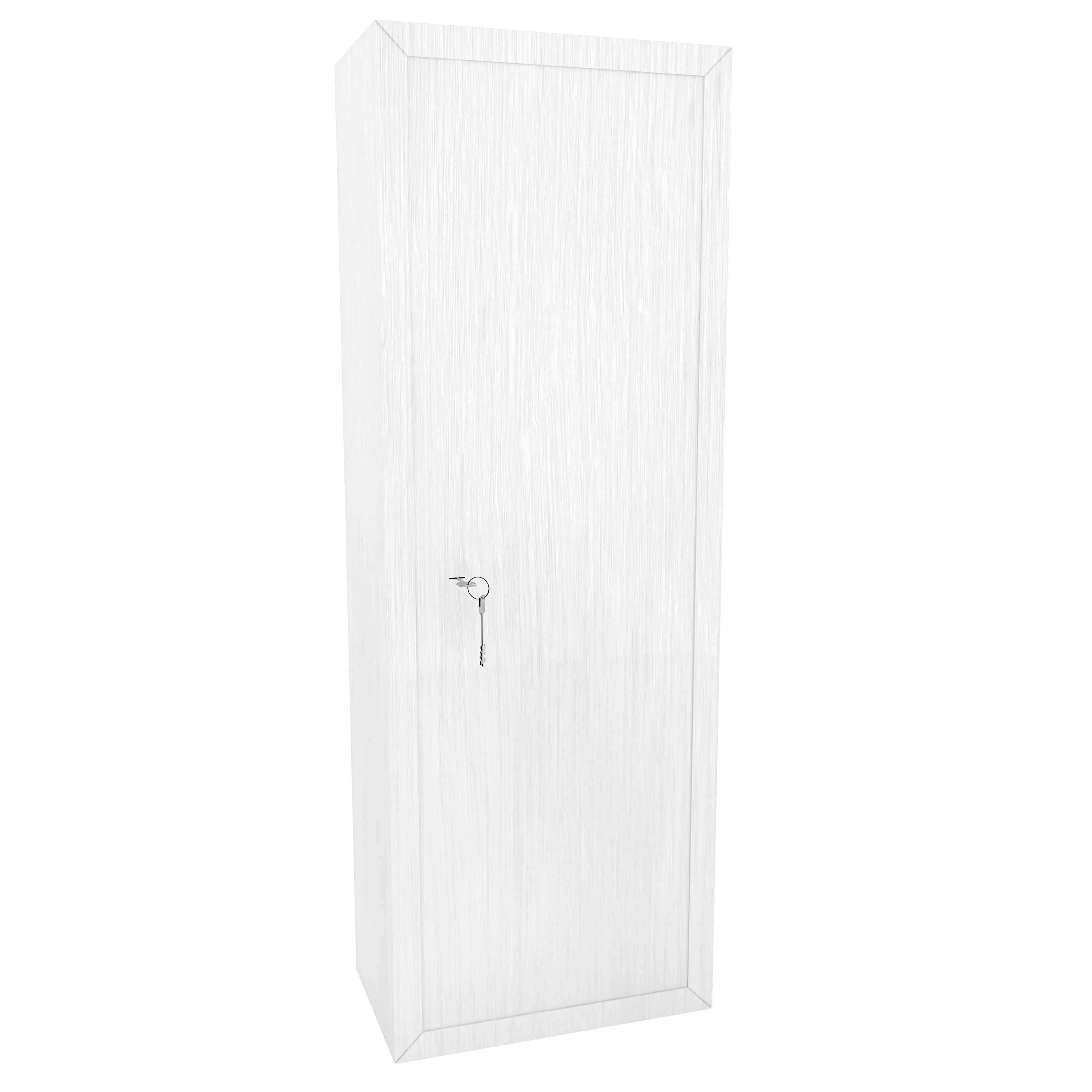 Armadio Portafucili Armi Blindato Fuciliera In Acciaio Con Cassetto Tesoretto Con Serratura E Chiave A Doppia Mappa Cassaforte Sicura Denton Colore Bianco Effetto Legno 148 x 40 x 28 Cm (7 Posti)