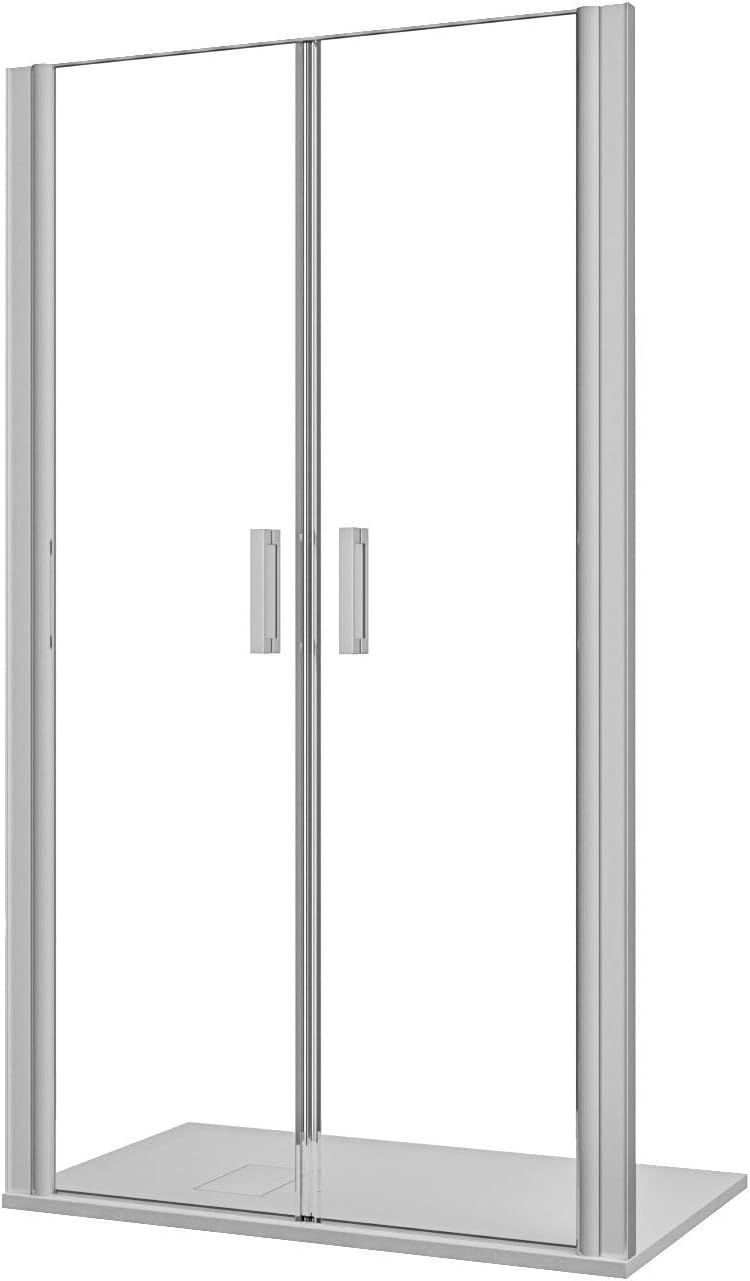 Doccia Saloon Nicchia Trasparente Porta Bagno Apertura Doppia Battente Cristallo Temperato Struttura Alluminio Anodizzato Maniglie Acciaio Cromato Cracovia