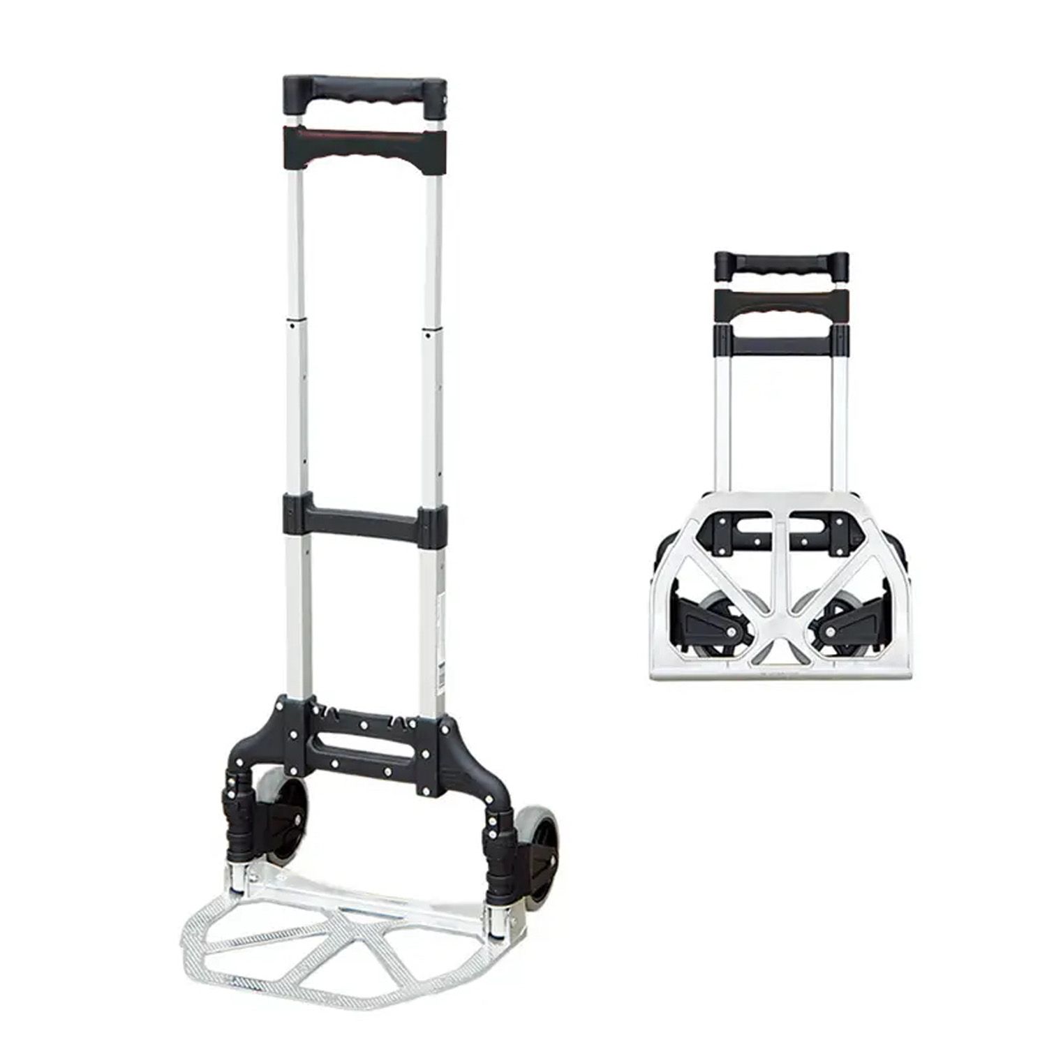 Carrello Pieghevole A Mano In Alluminio Superficie Di Carico Per Spesa Con Cuscinetti Antiscivolo Portapacchi Carrellino Con 2 Ruote e 2 corde