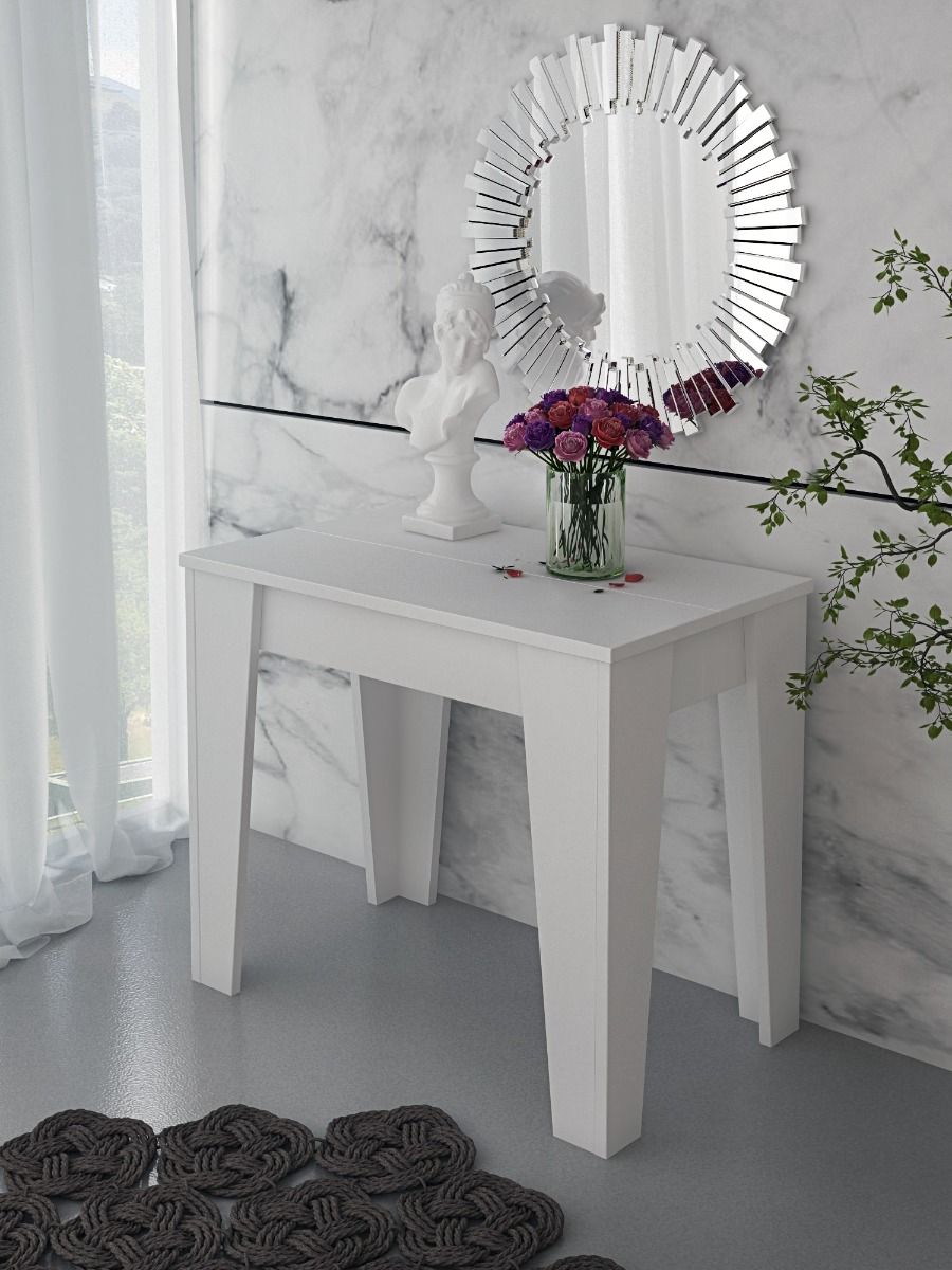 Consolle Allungabile Moderna Tavolo Estensibile Salvaspazio Guide In Metallo Design Per Soggiorno Salotto Cucina Ingresso