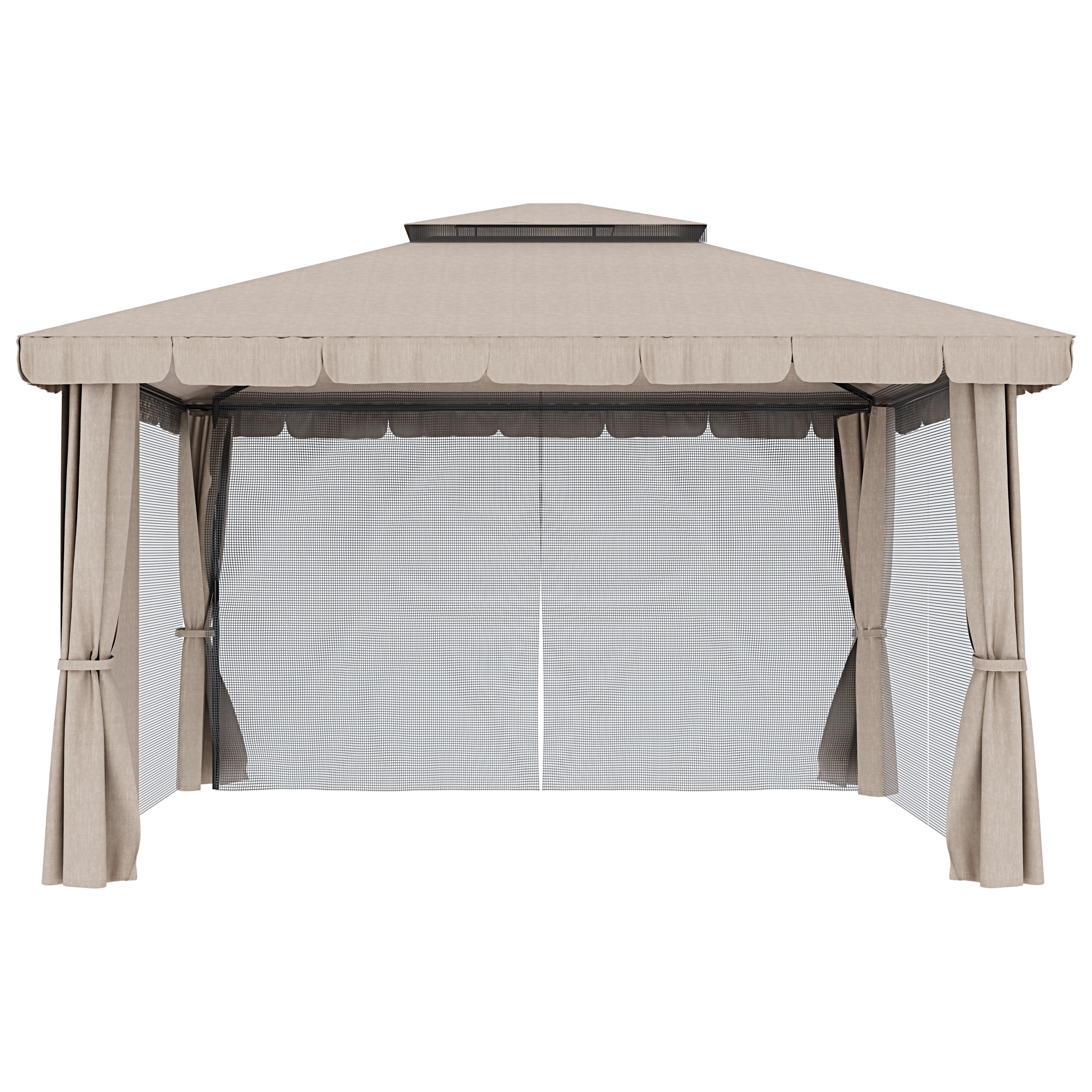 Gazebo Acciaio Copertura Impermeabile Esterno Giardino Piscina