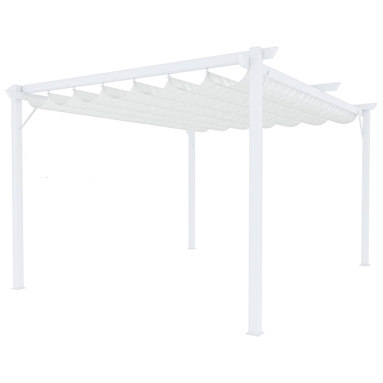 Gazebo Pergola Pergolato Impermeabile Retrattile Richiudibile Struttura Acciaio Nera Giardino Terrazzo Piscina Esterno Fiere Campeggio Elegante Moderno