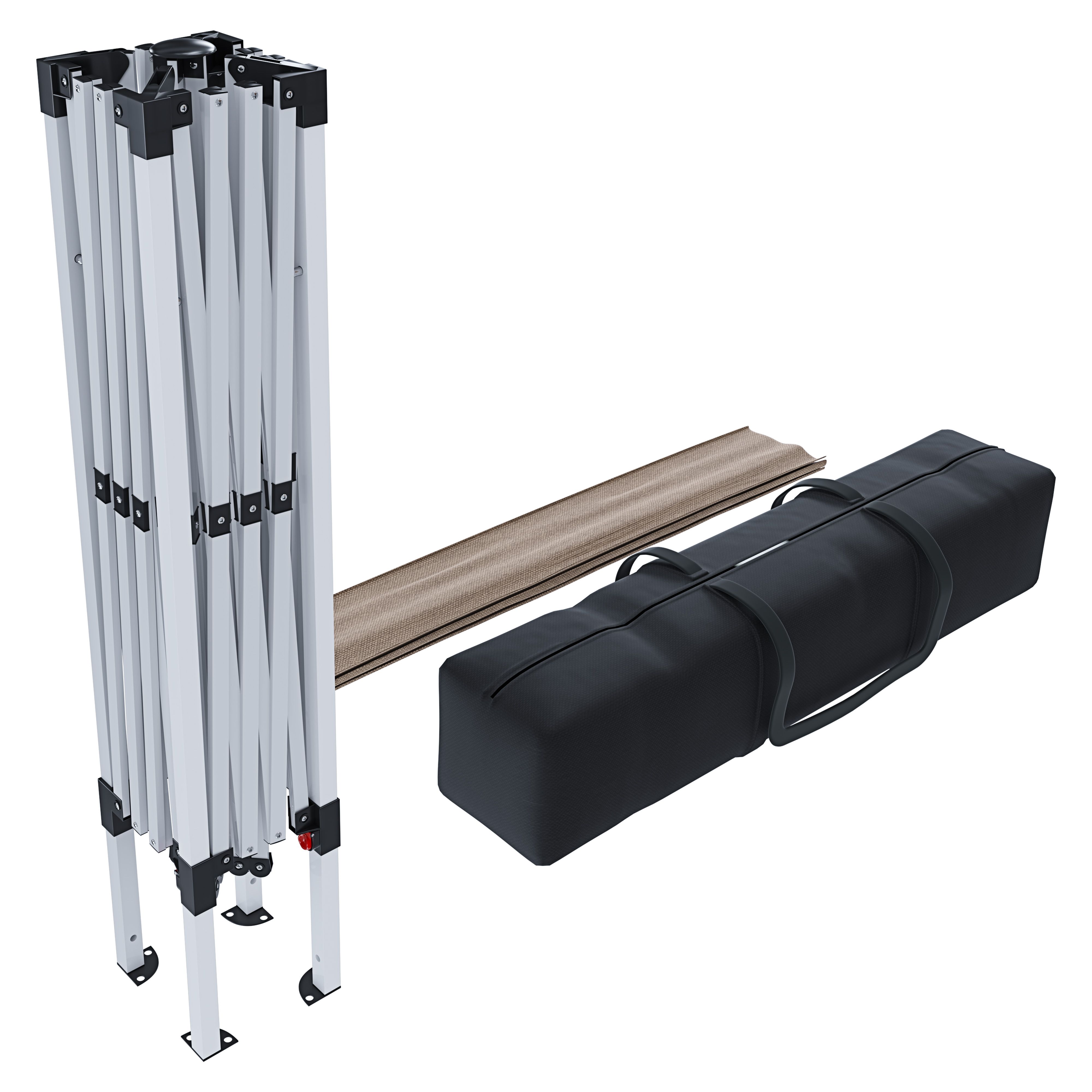 Gazebo Pieghevole Giardino Con Sacche Pesi Sacca Trasporto Chiusura Fisarmonica Fiere Campeggio Esterno Piscina Struttura Acciaio Copertura