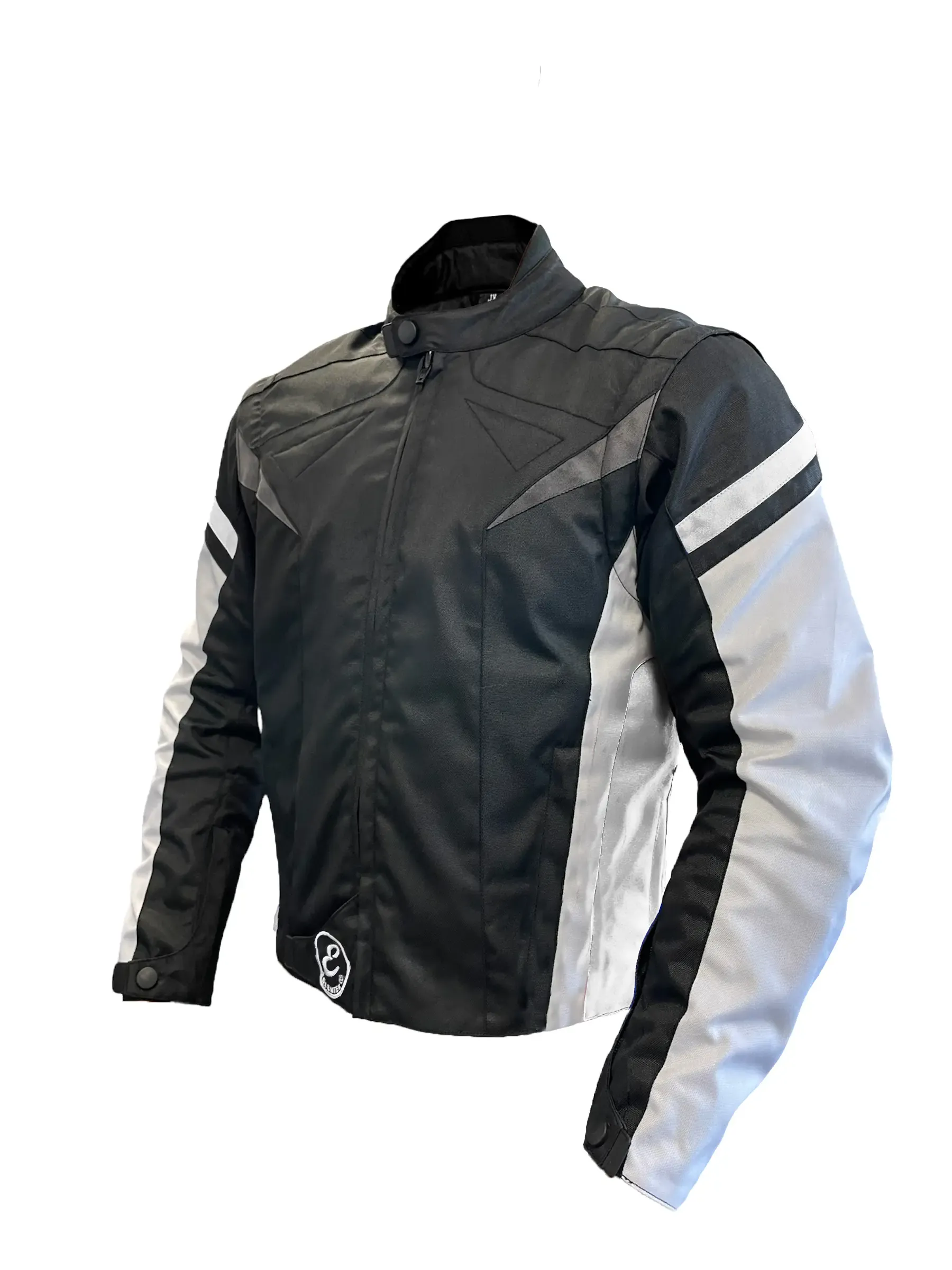 Giacca Moto L Bianco Con Protezioni CE Removibili Giubbotto In Tessuto Cordura Con Manica Staccabile Gilet Termico Removibile Tasche Con Chiusura A Zip 4 Stagioni