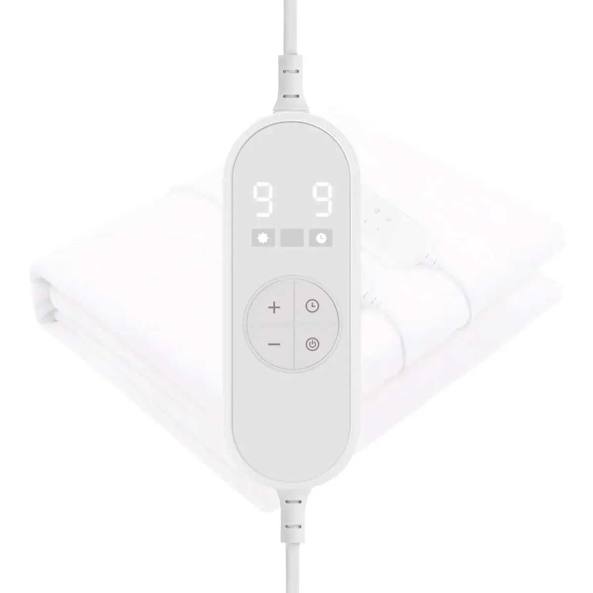 ScaldaLetto Elettrico Matrimoniale 170 x 150 cm in Poliestere 9 Livelli di Temperatura 2 controller indipendenti Spegnimento Automatico 1-9h Anti-Surriscaldamento Elastici agli Angoli Lavabile