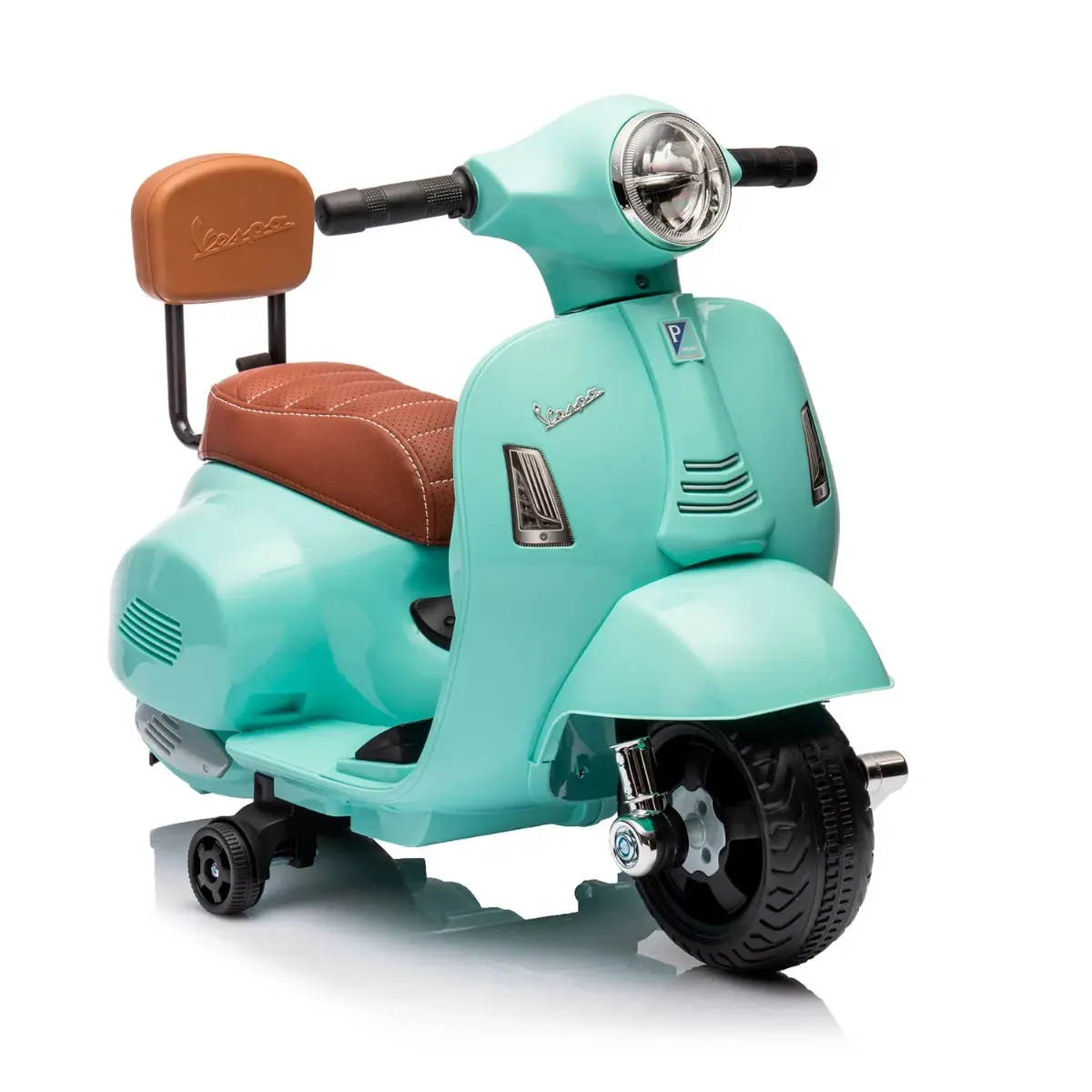 Moto Elettrica per Bambini Mini Vespa GTS Piaggio 6V Scooter con Licenza Ufficiale Sedile in Pelle e Schienale Luci e Suoni Realistici Batteria Ricaricabile e Caricatore 18 - 36 Mesi