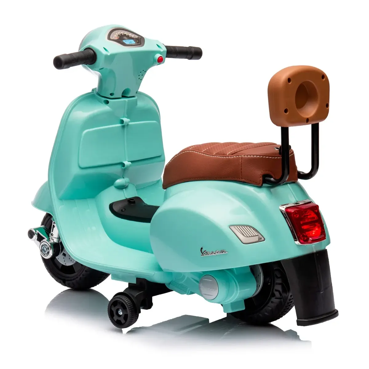 Moto Elettrica per Bambini Mini Vespa GTS Piaggio 6V Scooter con Licenza Ufficiale Sedile in Pelle e Schienale Luci e Suoni Realistici Batteria Ricaricabile e Caricatore 18 - 36 Mesi
