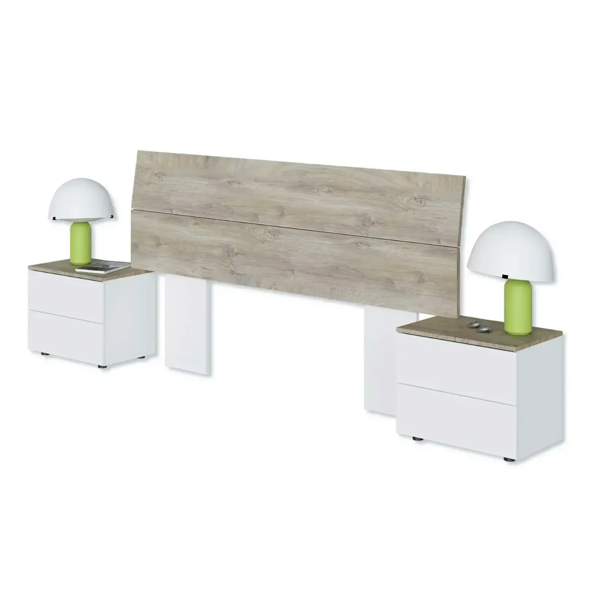 Set Camera da Letto con Testiera Matrimoniale da 176 Cm e 2 Comodini con Cassetti Testata Letto Arredo Moderno per Letti 135 150 160 Cm
