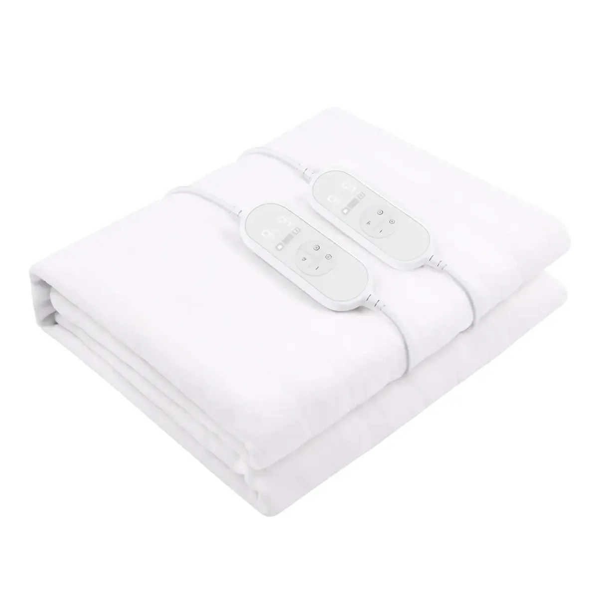 ScaldaLetto Elettrico Matrimoniale 170 x 150 cm in Poliestere 9 Livelli di Temperatura 2 controller indipendenti Spegnimento Automatico 1-9h Anti-Surriscaldamento Elastici agli Angoli Lavabile