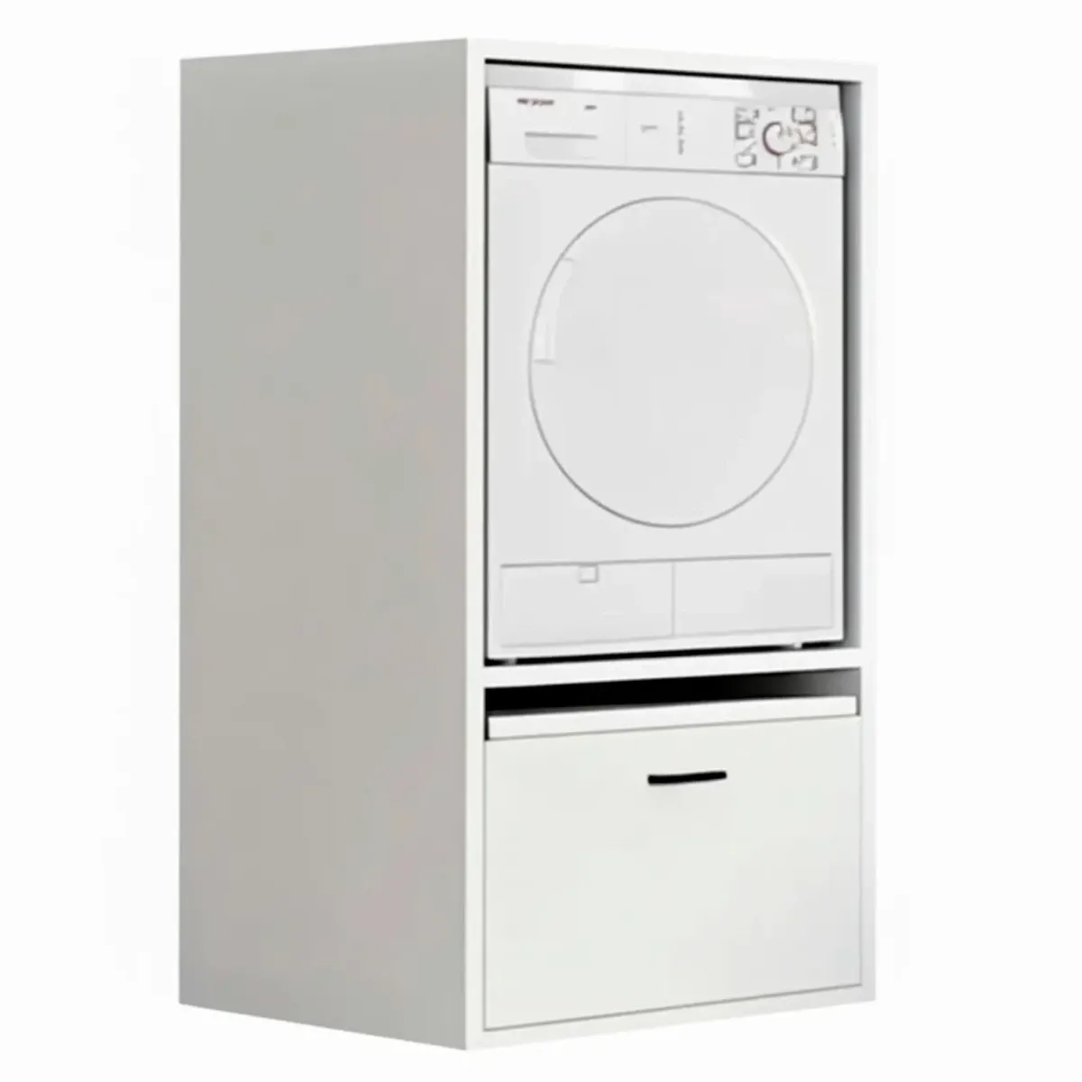 Mobile per Lavatrice Asciugatrice Armadio Mobiletto Bagno Mobili Salvaspazio con Cassetto e Mensola Allungabile Scaffale in Legno Armadietto per Lavanderia Coprilavatrice 70 x 146 x 64 Cm