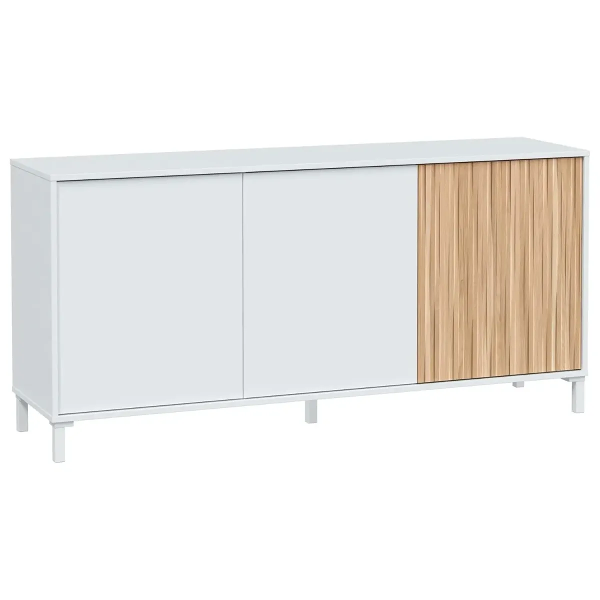 Credenza a 3 Ante con Push To Open Madia Moderna con Ripiani interni Mobile Contenitore per Soggiorno Salotto Ingresso Corridoio 74 x 154 x 40 Cm
