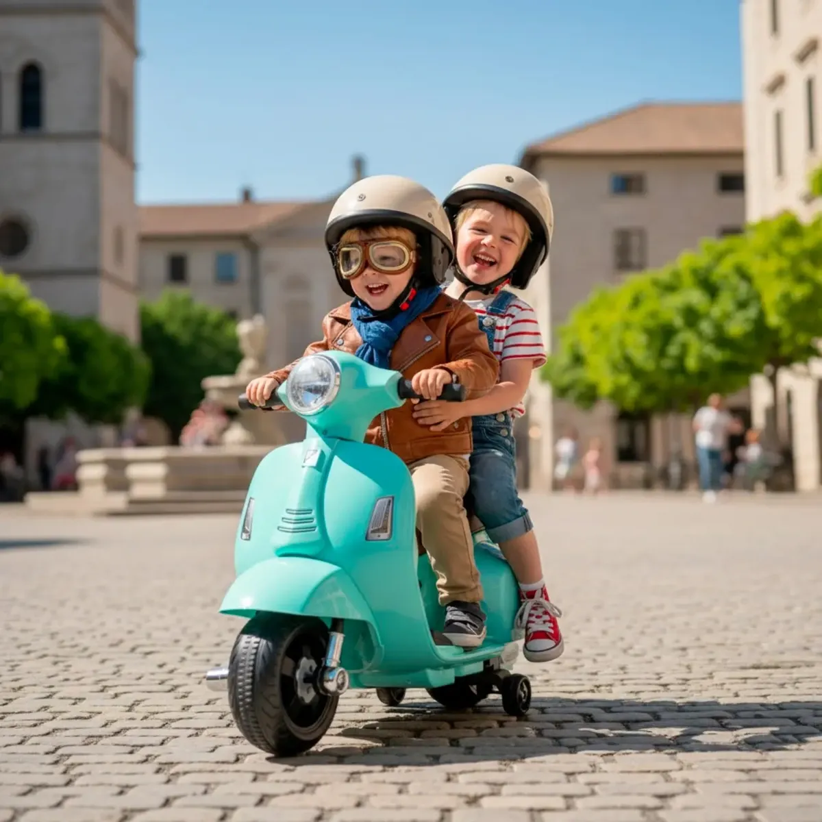 Moto Elettrica per Bambini Mini Vespa GTS Piaggio 6V Scooter con Licenza Ufficiale Sedile in Pelle e Schienale Luci e Suoni Realistici Batteria Ricaricabile e Caricatore 18 - 36 Mesi