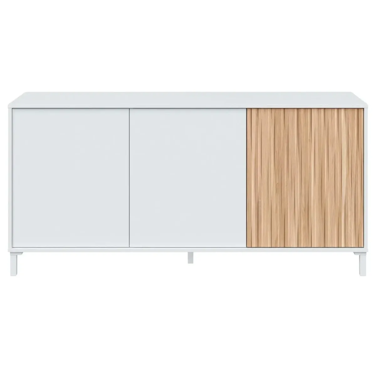 Credenza a 3 Ante con Push To Open Madia Moderna con Ripiani interni Mobile Contenitore per Soggiorno Salotto Ingresso Corridoio 74 x 154 x 40 Cm