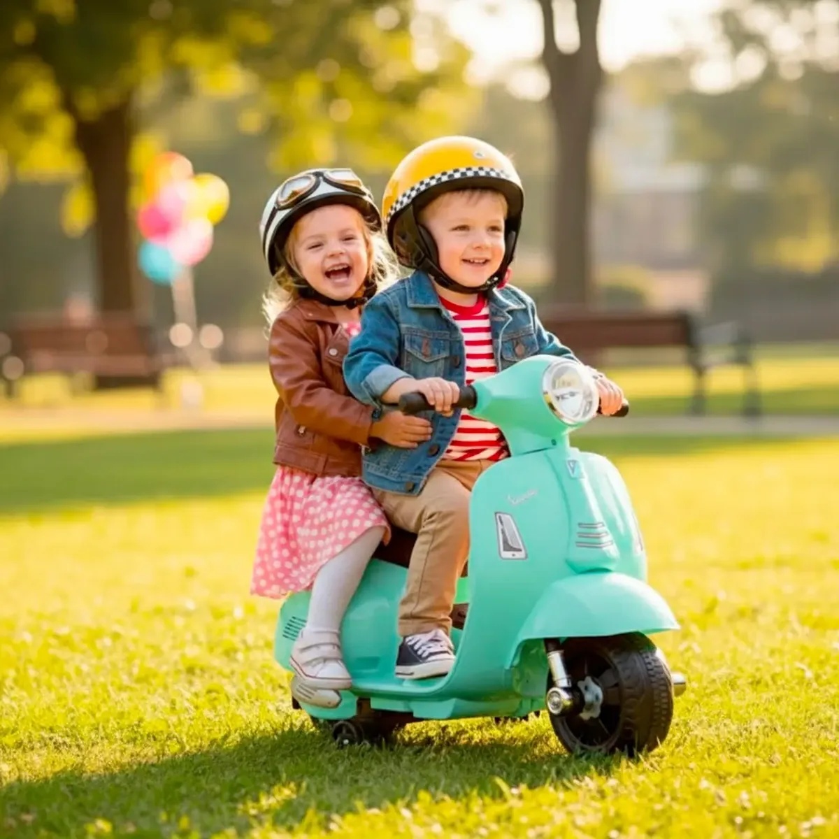 Moto Elettrica per Bambini Mini Vespa GTS Piaggio 6V Scooter con Licenza Ufficiale Sedile in Pelle e Schienale Luci e Suoni Realistici Batteria Ricaricabile e Caricatore 18 - 36 Mesi
