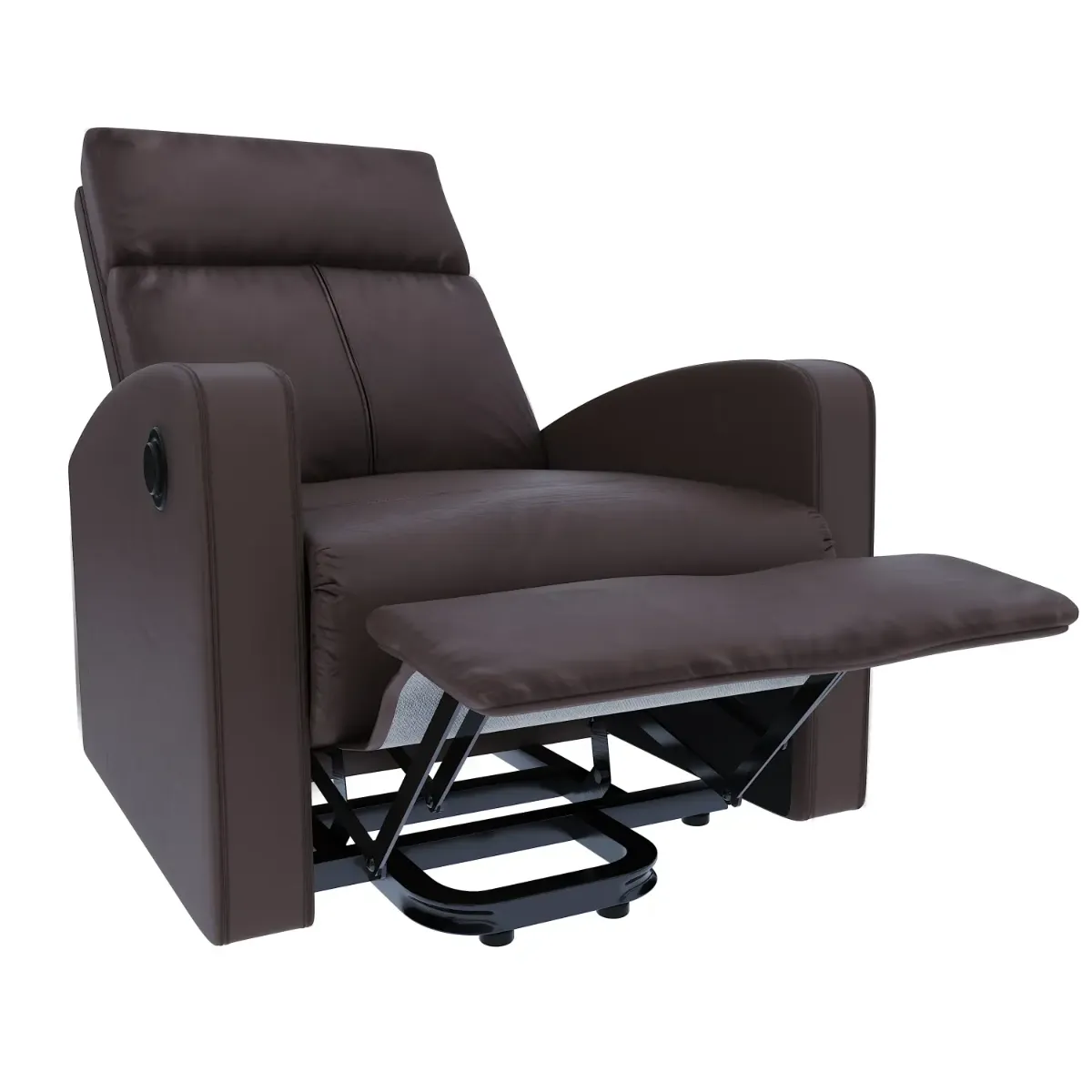 Poltrona Relax in Ecopelle Manuale Schienale Reclinabile Poggiapiedi Estraibile Seduta Imbottita confortevole