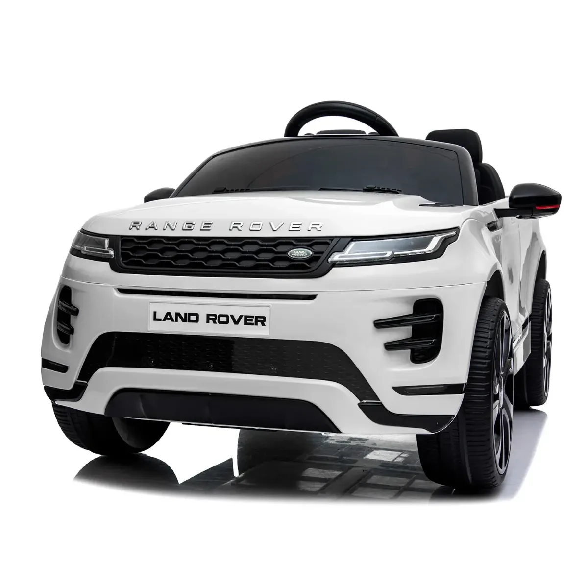 Auto Elettrica Bambini Range Rover Evoque 12V con Licenza Ufficiale Ruote in Gomma EVA Sedile in Pelle Cintura 5 Punti Telecomando 2.4GHz Luci LED Bluetooth MP3 USB Tappetini inclusi