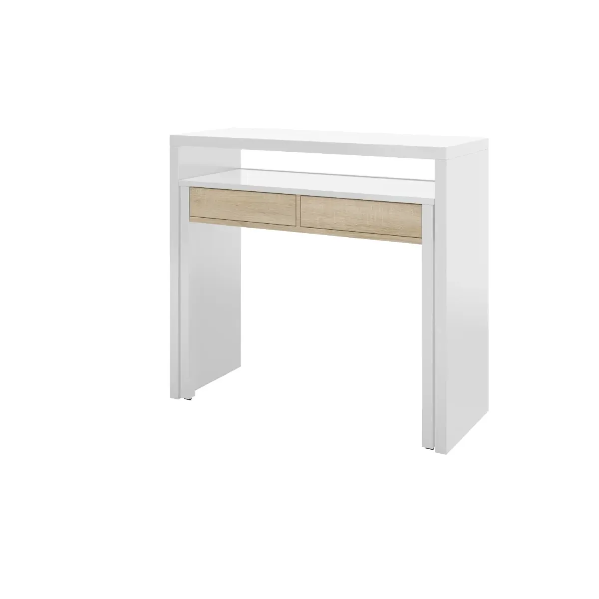 Scrivania Allungabile con 2 Cassetti Tavolo consolle Estensibile Studio Salvaspazio con Ripiano Ideale Disegno Soggiorno Camera Salotto Ingresso Corridoio 99 x 88 x 36 Cm