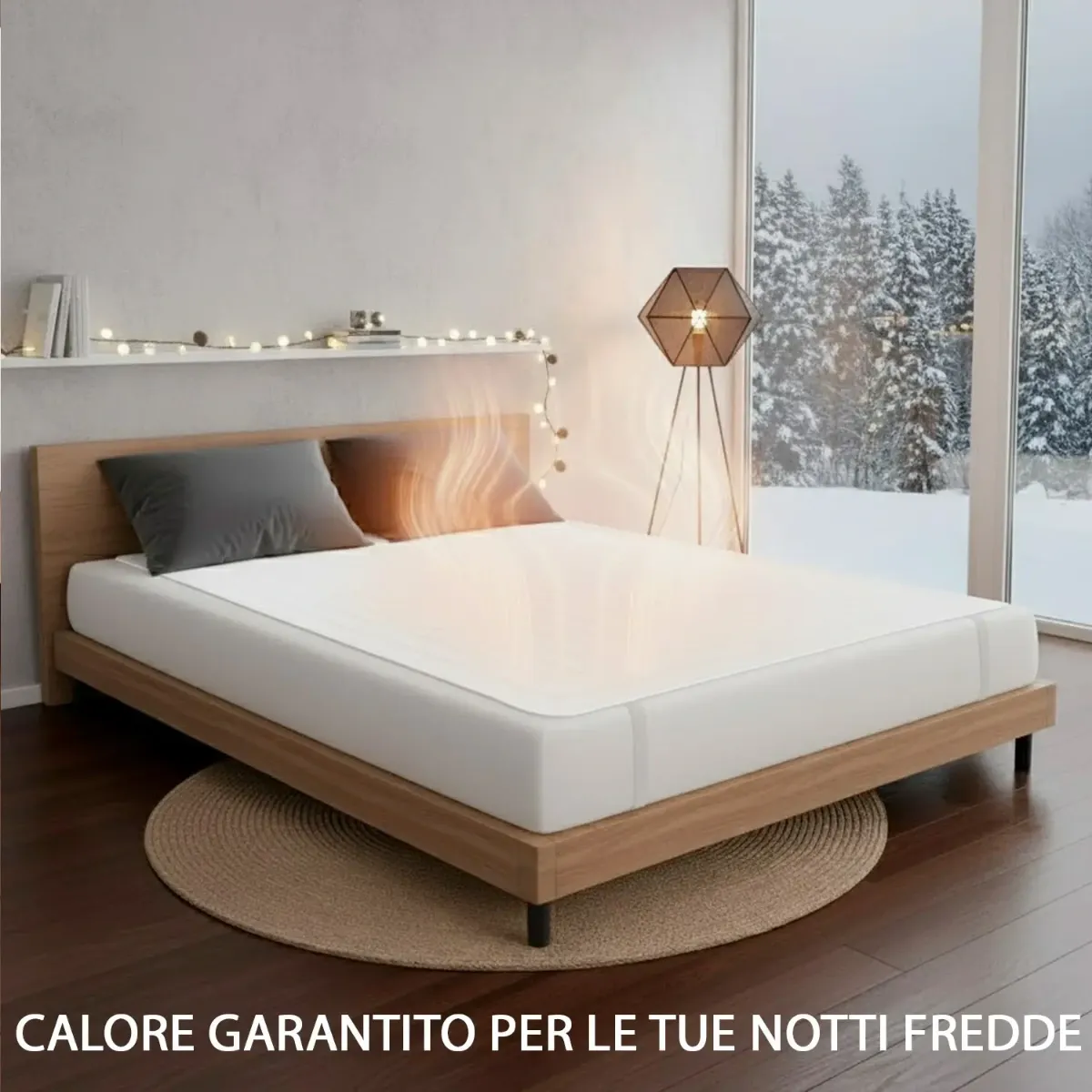 ScaldaLetto Elettrico Matrimoniale 170 x 150 cm in Poliestere 9 Livelli di Temperatura 2 controller indipendenti Spegnimento Automatico 1-9h Anti-Surriscaldamento Elastici agli Angoli Lavabile