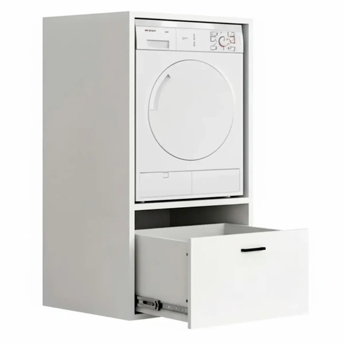 Mobile per Lavatrice Asciugatrice Armadio Mobiletto Bagno Mobili Salvaspazio con Cassetto e Mensola Allungabile Scaffale in Legno Armadietto per Lavanderia Coprilavatrice 70 x 146 x 64 Cm