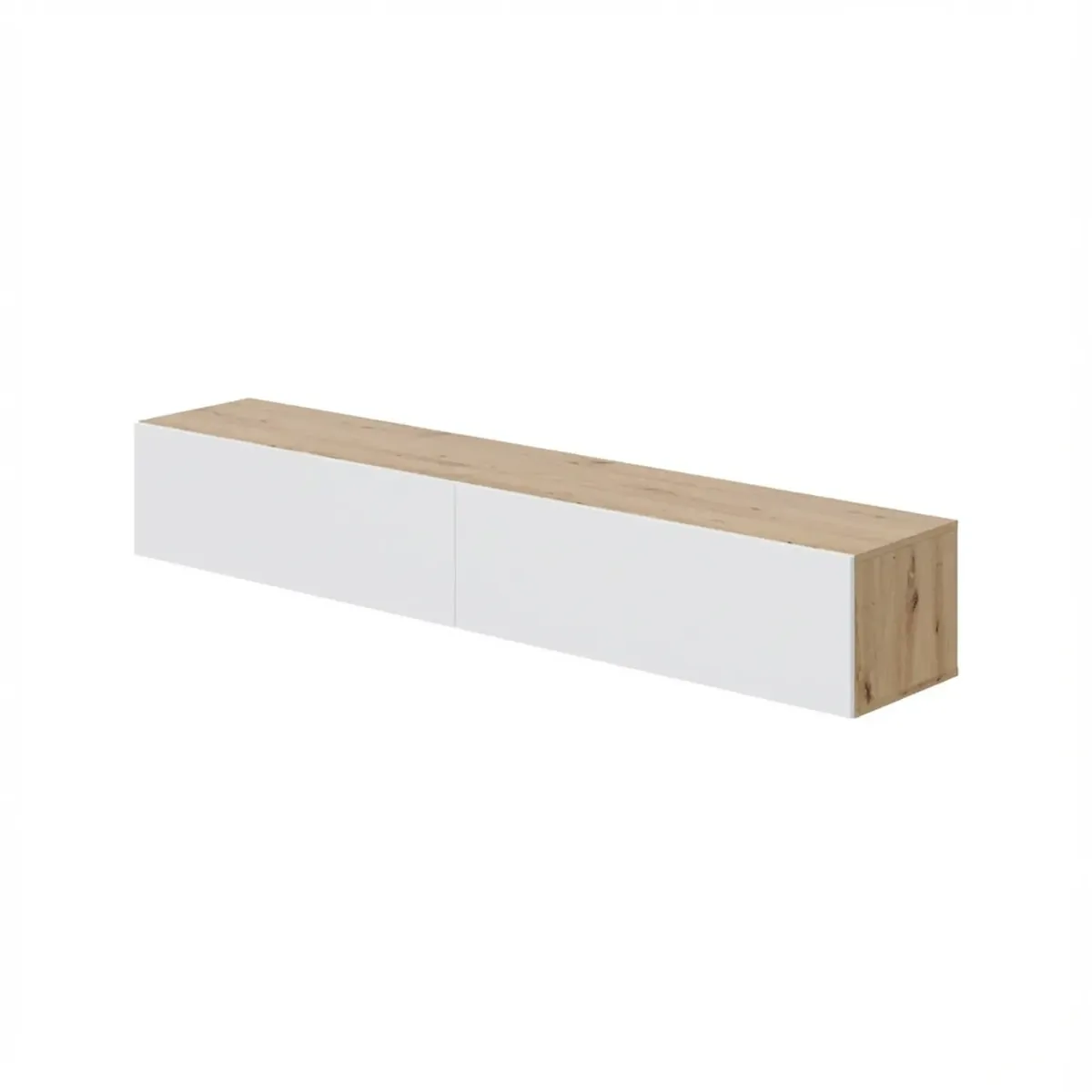 Mobile TV Sospeso da 180 Cm Parete Attrezzata con 2 Ante Push Porta TV Moderno in Pannelli Melaminici E1 per Salotto Soggiorno Design Minimal 180 x 34,5 x 28 Cm