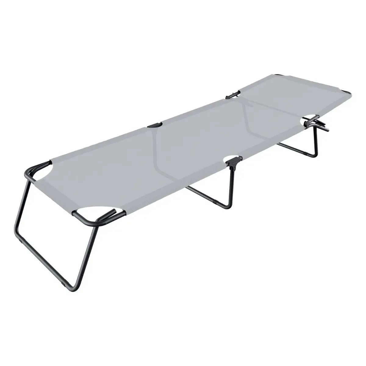 Lettino Pieghevole Prendisole Senza Tettuccio Parasole Schienale Reclinabile Regolabile Struttura in Metallo Nero Sedia Sdraio per Spiaggia Mare Giardino Piscina