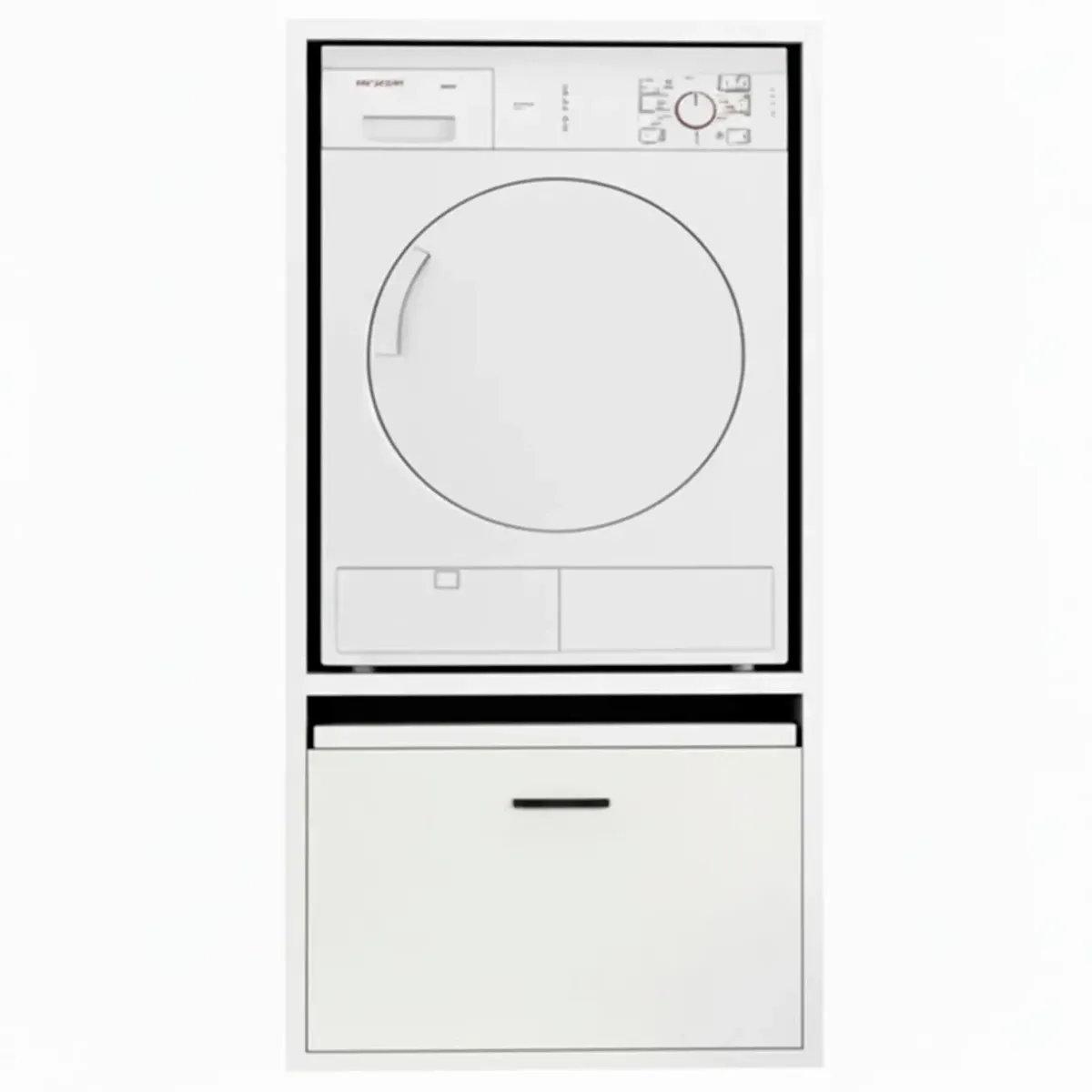 Mobile per Lavatrice Asciugatrice Armadio Mobiletto Bagno Mobili Salvaspazio con Cassetto e Mensola Allungabile Scaffale in Legno Armadietto per Lavanderia Coprilavatrice 70 x 146 x 64 Cm