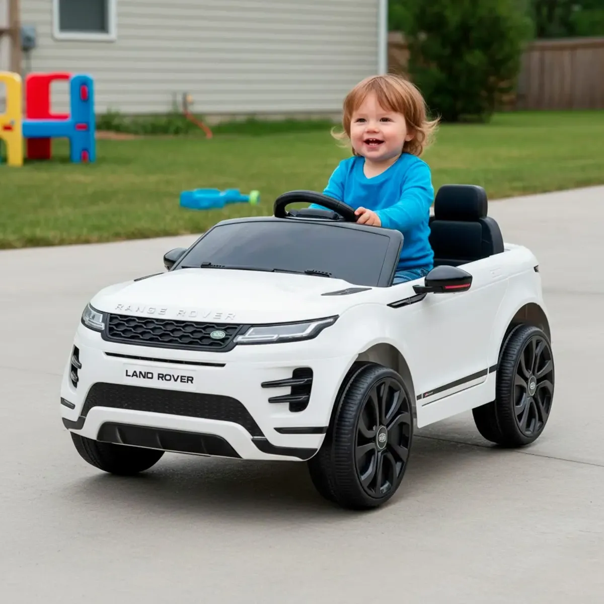 Auto Elettrica Bambini Range Rover Evoque 12V con Licenza Ufficiale Ruote in Gomma EVA Sedile in Pelle Cintura 5 Punti Telecomando 2.4GHz Luci LED Bluetooth MP3 USB Tappetini inclusi