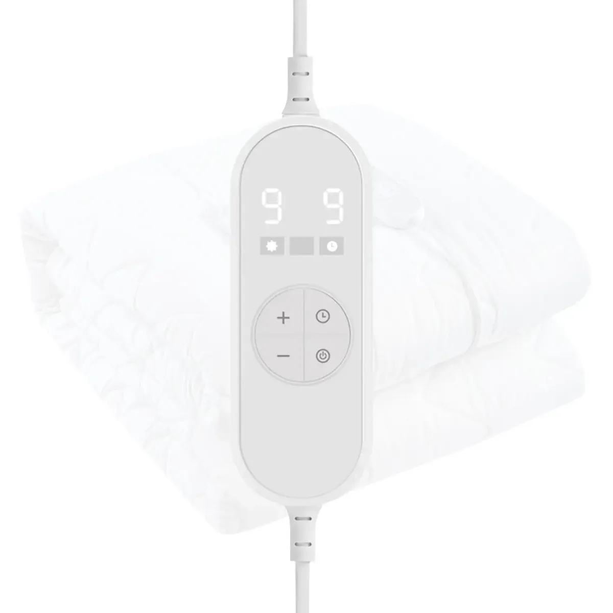 ScaldaLetto Elettrico Matrimoniale 203 x 165 Cm Cotone e Poliestere Impermeabile 3 Livelli di Temperatura 2 controller indipendenti Spegnimento Automatico Anti Surriscaldamento Fascia Elastica