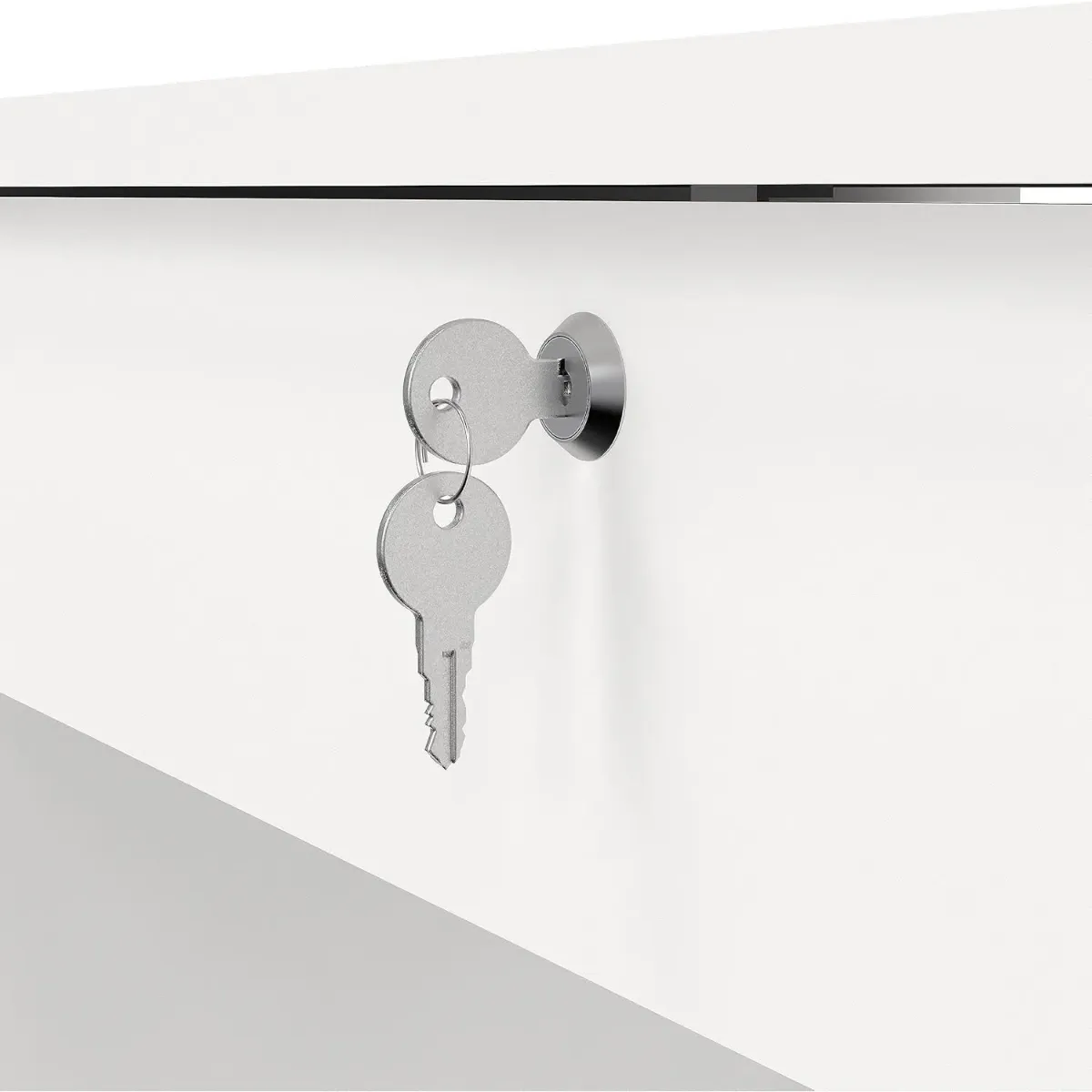 Scrivania da Ufficio con 5 Cassetti e Cassetto con Serratura Desk Moderno Salvaspazio per Studio Cameretta e Home Office 109.3 x 48.5 x 75.6 Cm