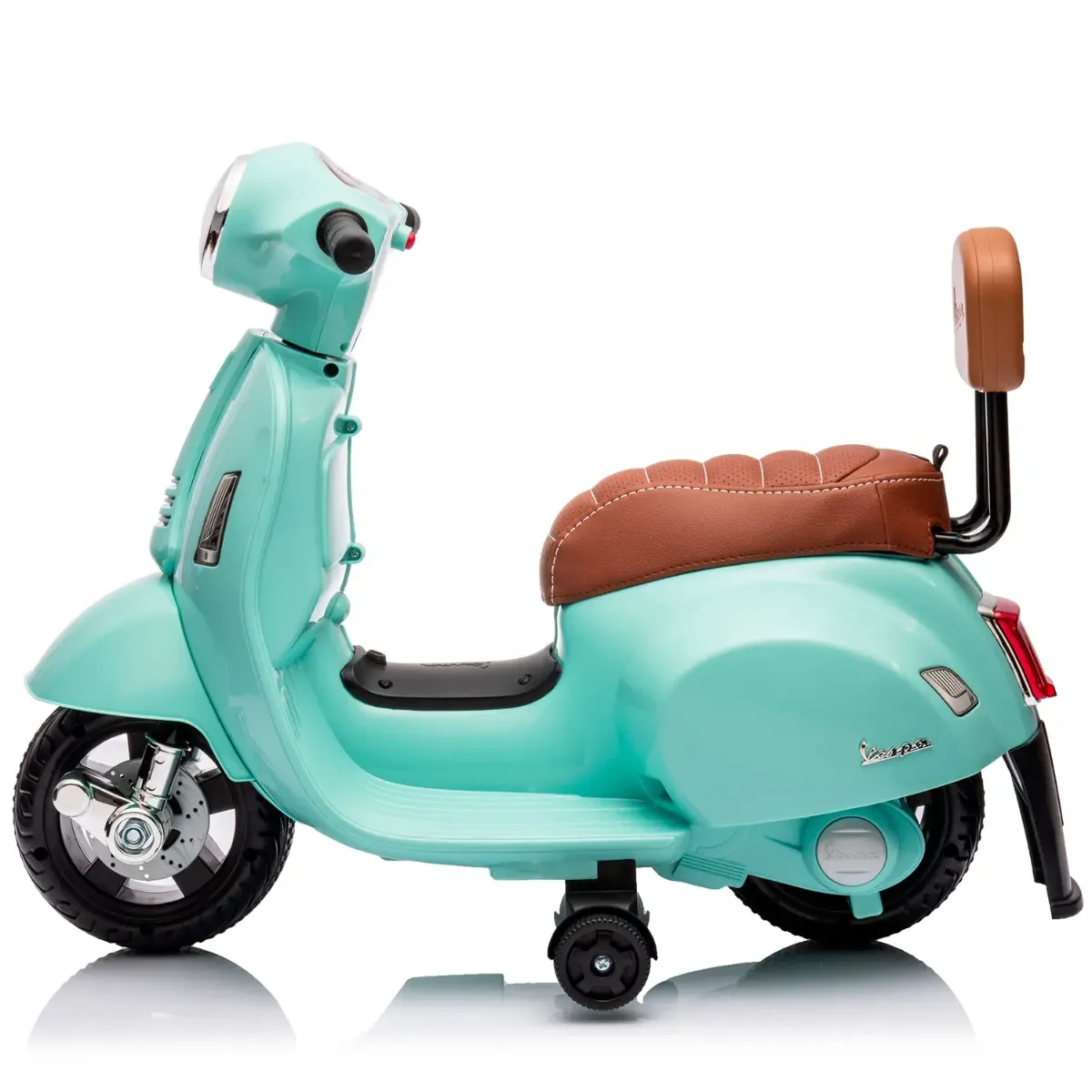 Moto Elettrica per Bambini Mini Vespa GTS Piaggio 6V Scooter con Licenza Ufficiale Sedile in Pelle e Schienale Luci e Suoni Realistici Batteria Ricaricabile e Caricatore 18 - 36 Mesi