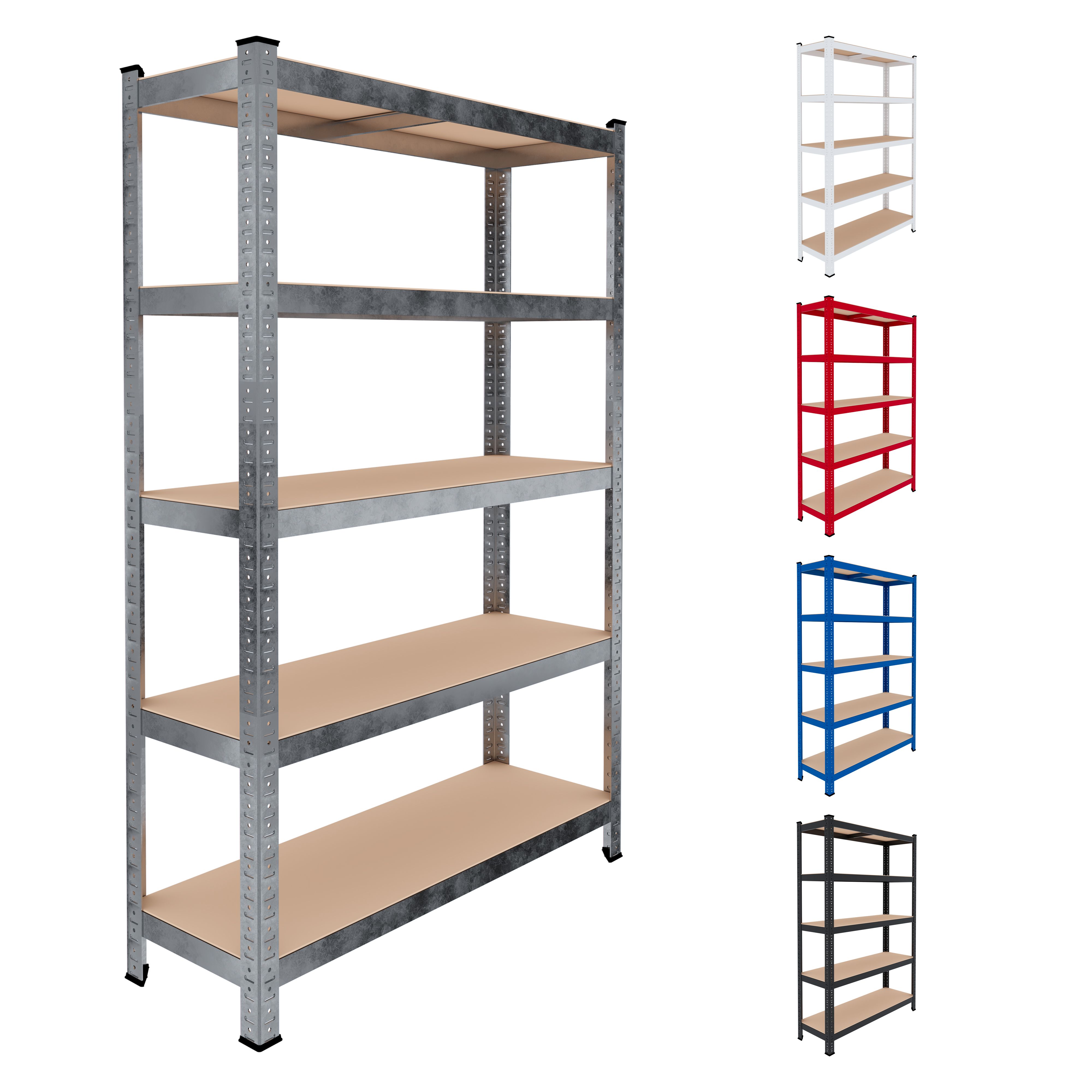 Scaffale Metallo Mensole Con Ripiani Regolabili Altezza Garage Officina Cantina Capannone Magazzino Design Modulare