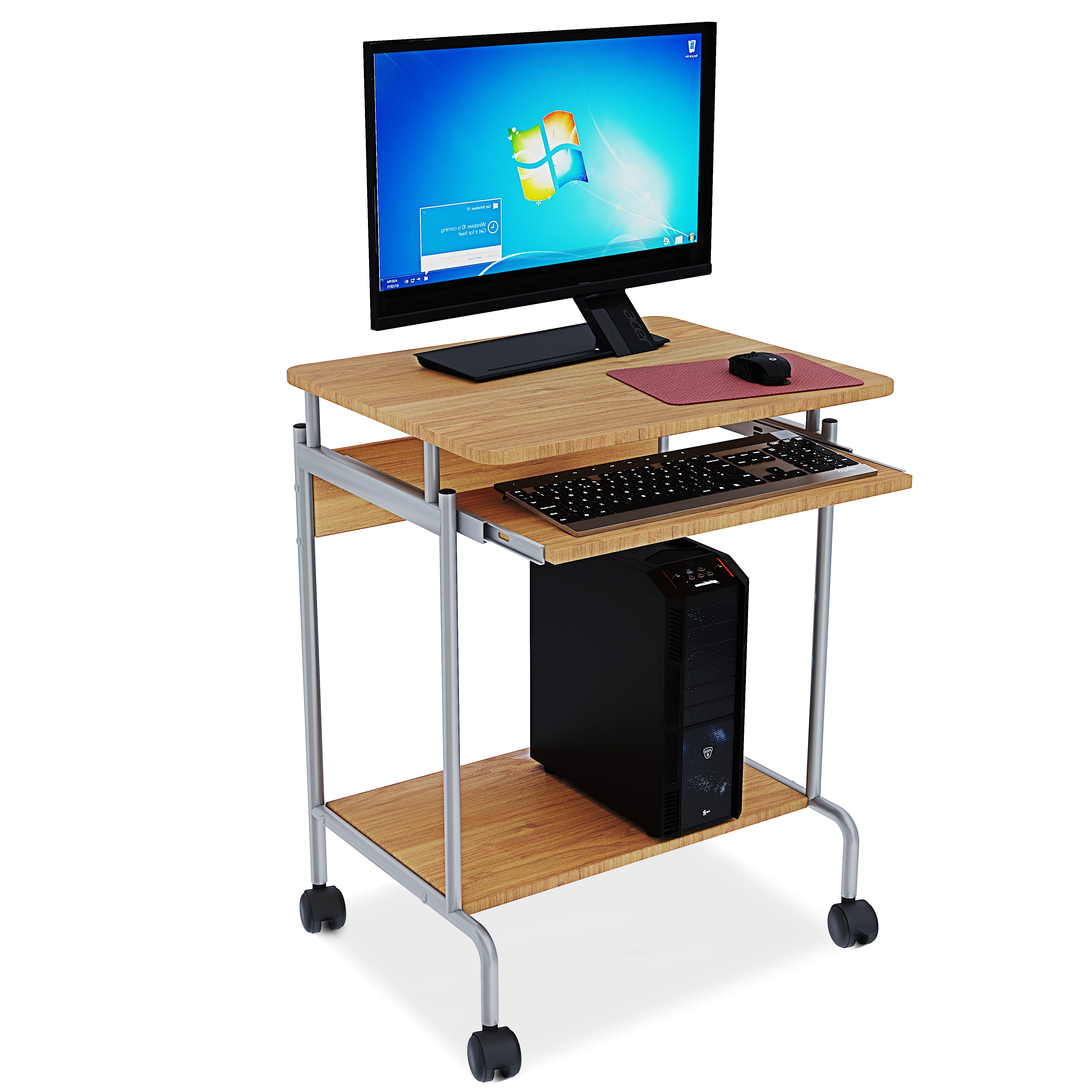 Scrivania Postazione Computer PC Con Ripiano Estraibile Tavolo Consolle Estensibile Studio Salvaspazio Con 3 Ripiani Disegno Soggiorno Camera Ingresso Stockton