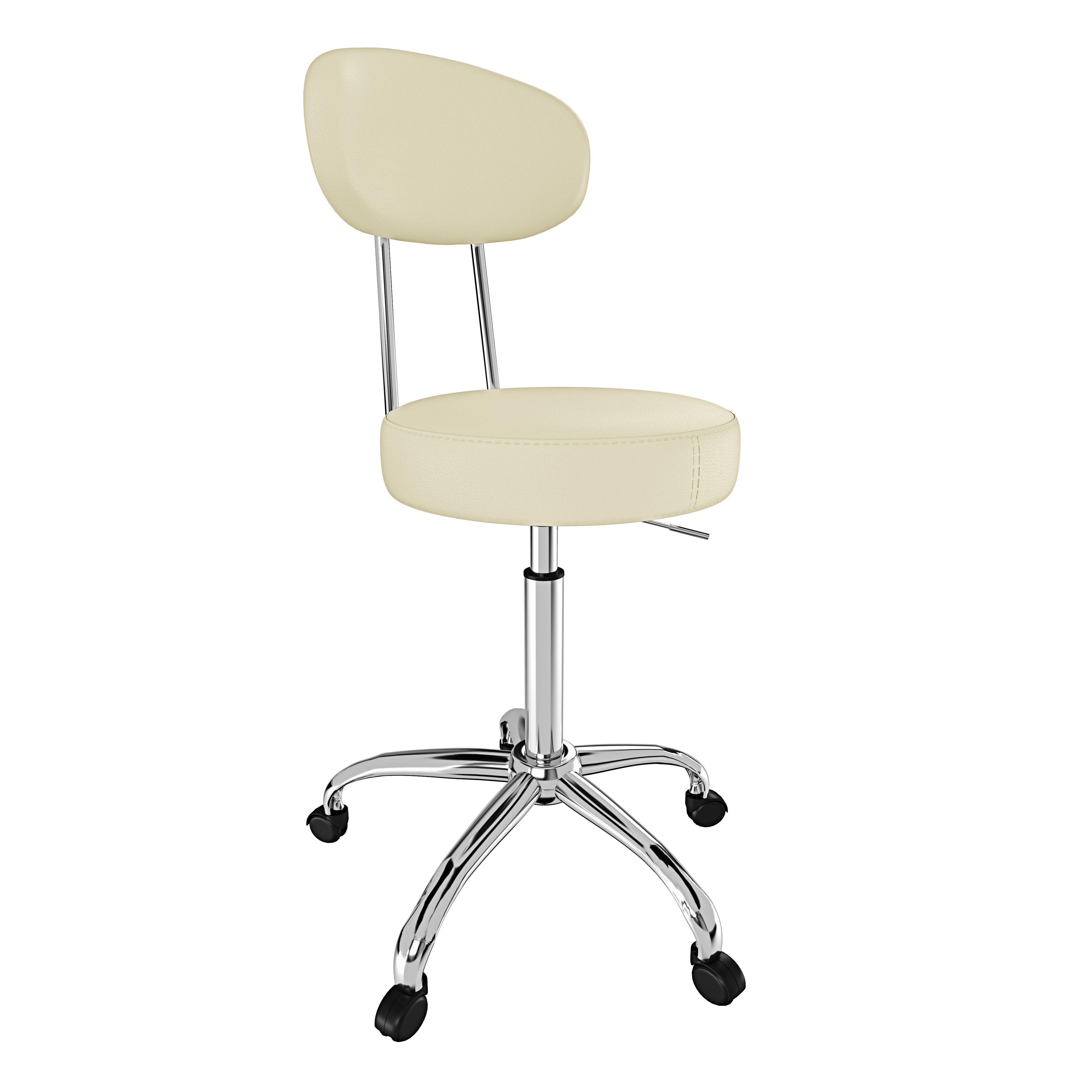 Sedia Sgabello Ufficio Sedie Scrivania Schienale Similpelle Ecopelle Cromato Girevole Moderno Sgabelli Lavoro Centri Estetici Tatuatori Clinica Imbottitura Altezza Regolabile