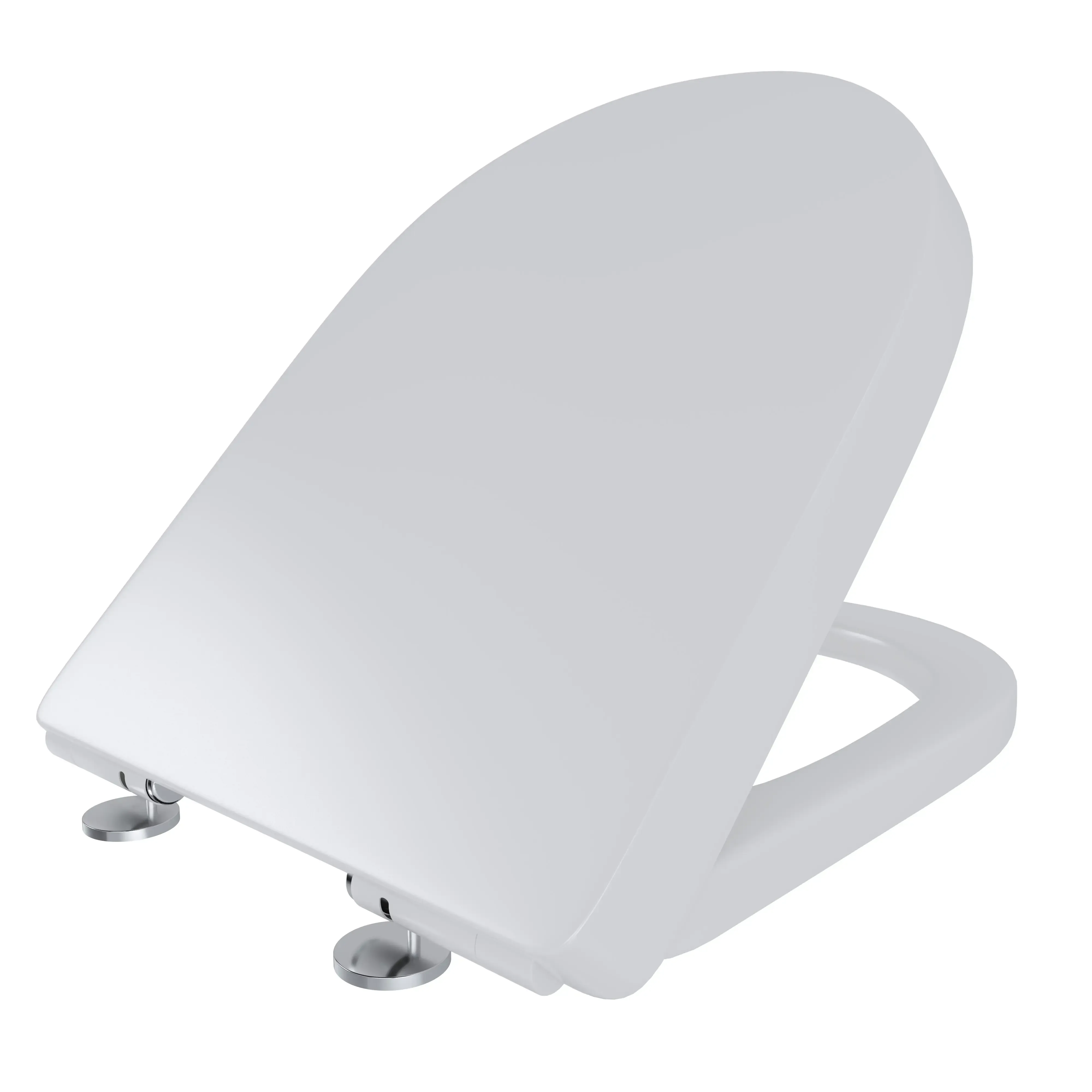 Sedile WC Copriwater Tavoletta UNIVERSALE Rapido Montaggio Con Soft Close Chiusura Ammortizzata Adatta Per Tutti i WC Standard Facile Da Pulire In Plastica Antibatterica 458 x 361 Mm Bianco (Forma D)