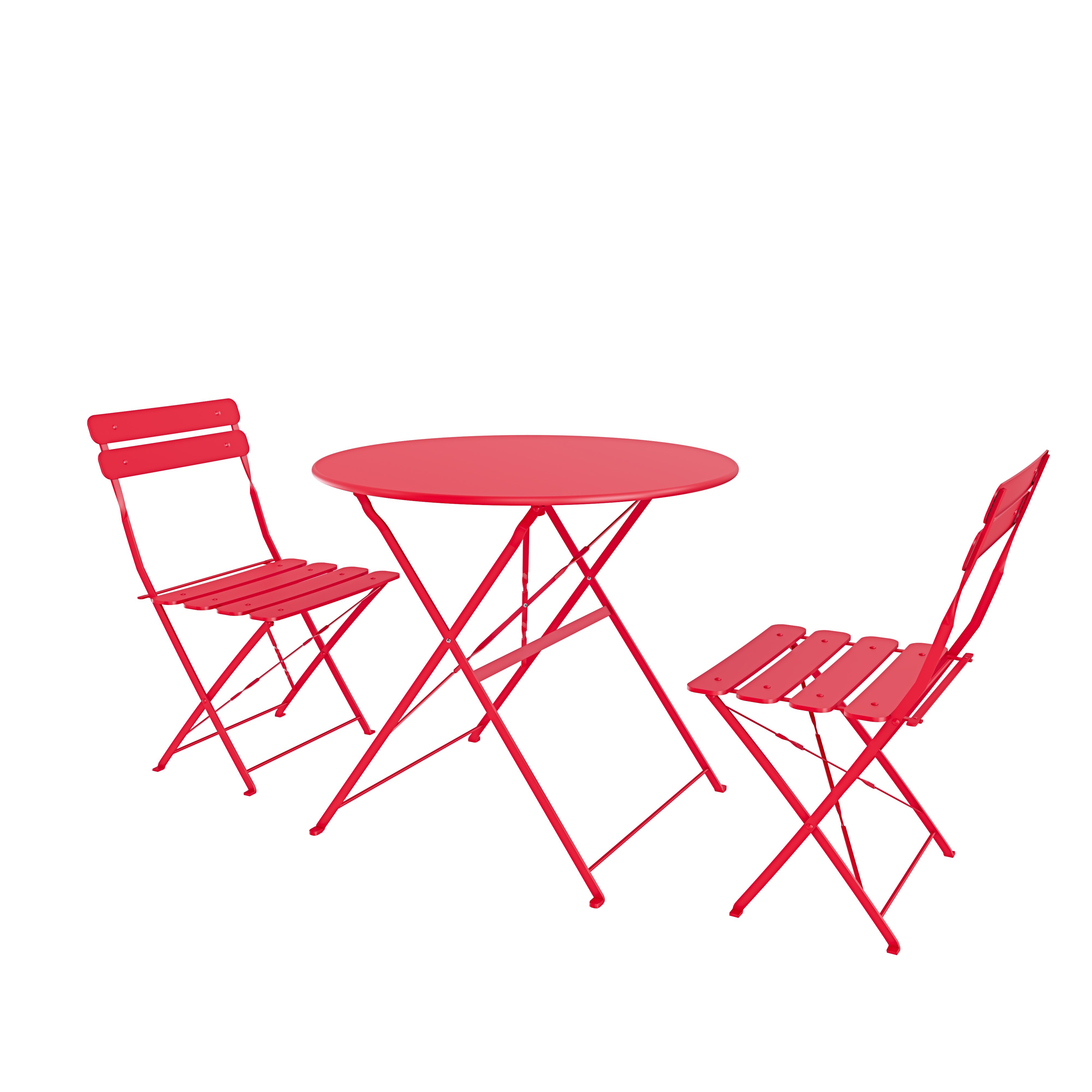 Set Bistrot 2 Sedie Con Tavolino Pieghevole Salvaspazio Salottino Salotto In Acciaio Per Patio Giardino Balcone Veranda Esterno Piscina Terrazzo Arredo Design Retro